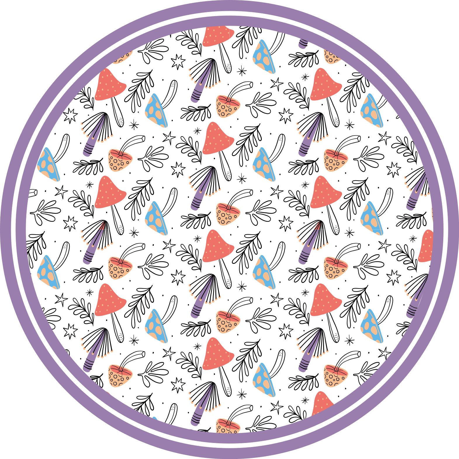 Colorful fungi sprouts nature rug - TenStickers