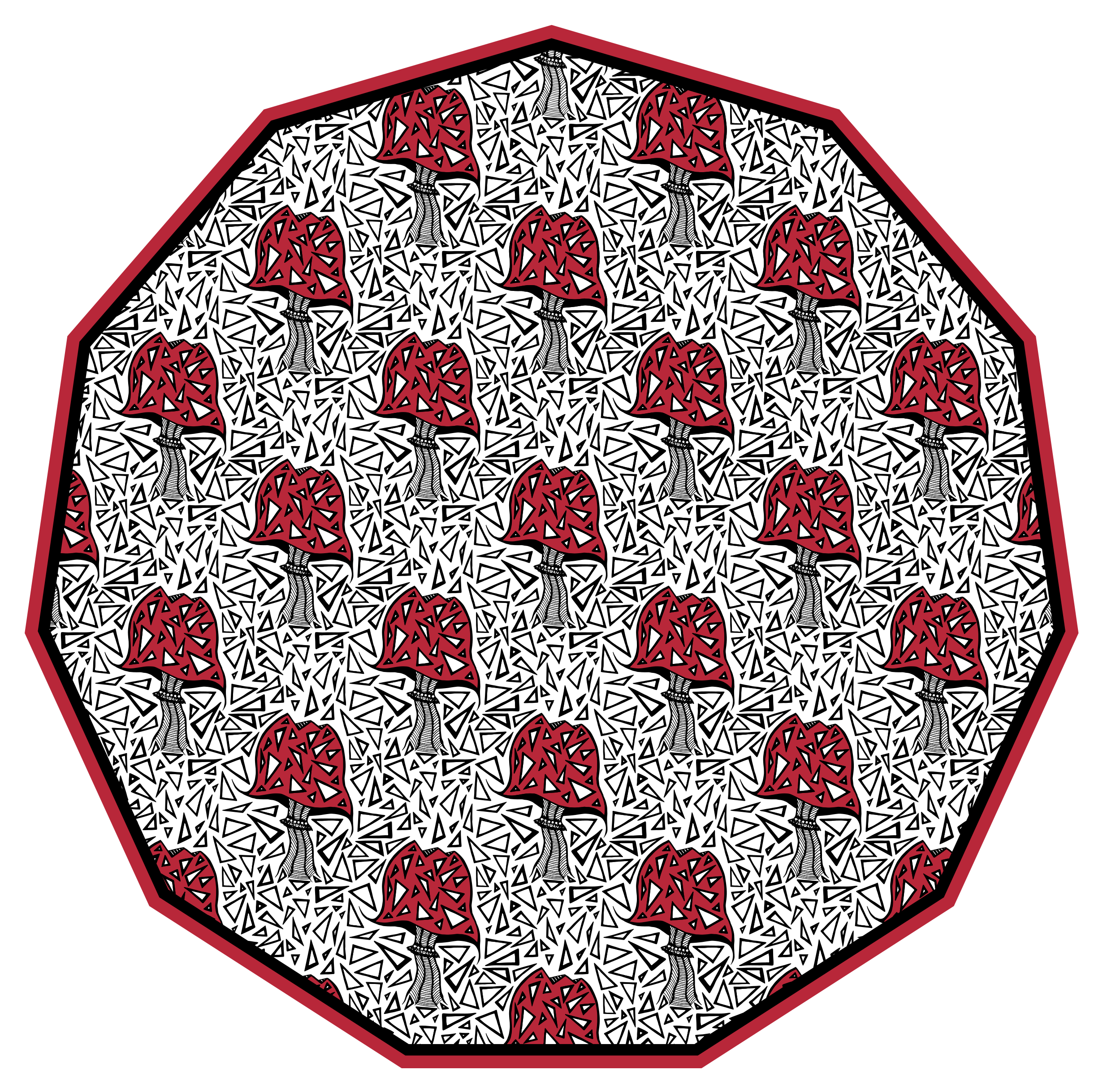 Artistic Mushroom Motif nature rug - TenStickers