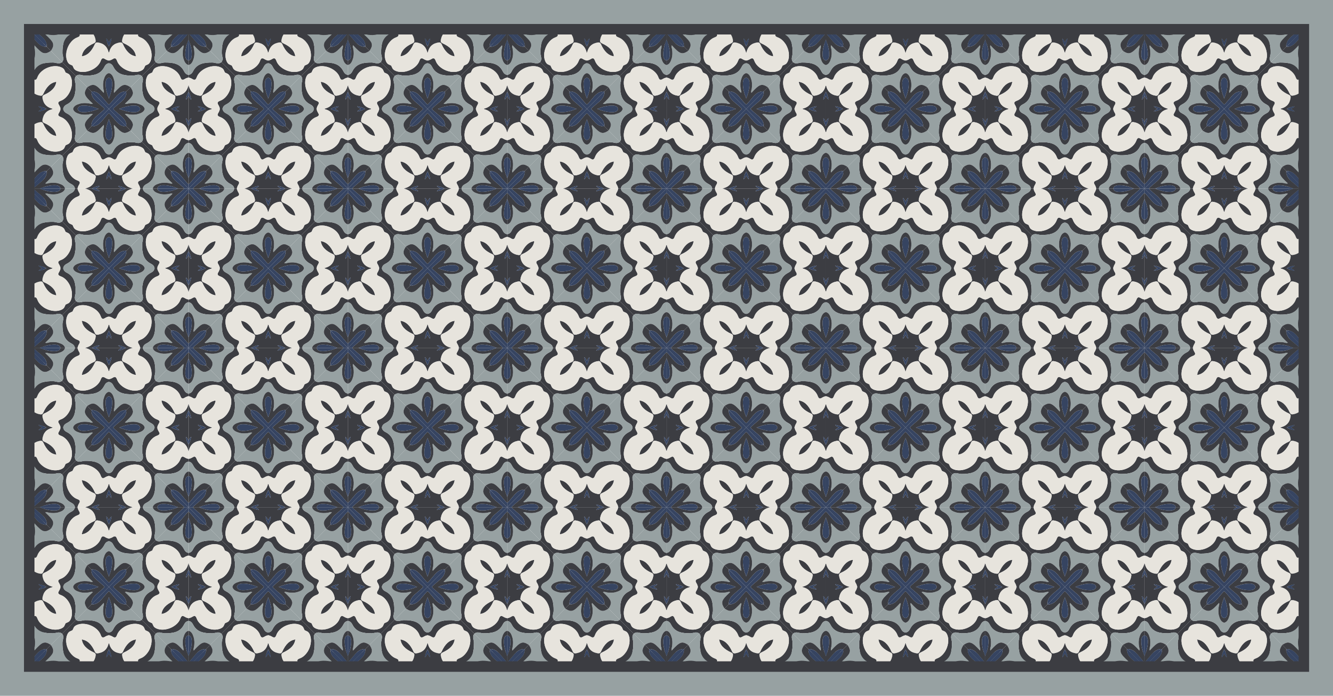 Hydraulic blue Gracia style tile carpet - TenStickers