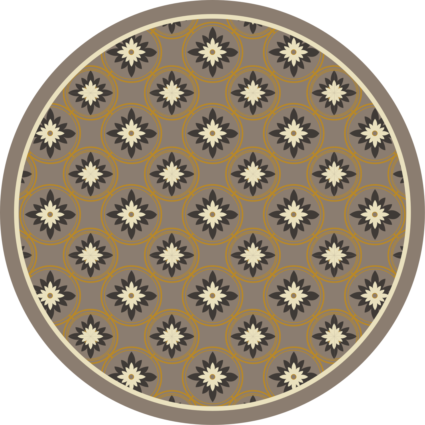 Patterned Circle mosaic rug - TenStickers