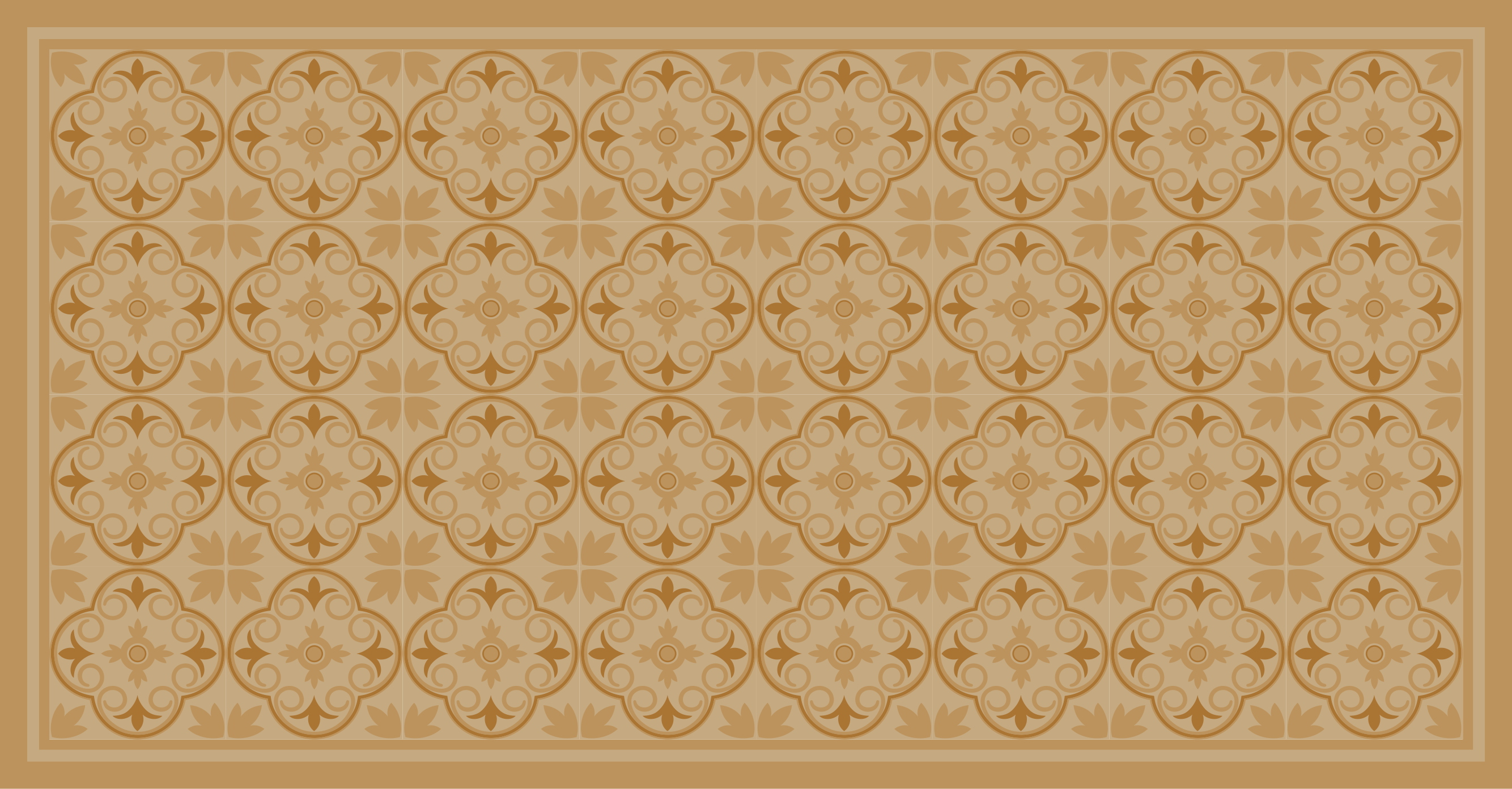 Geometric tile motif living room rug - TenStickers