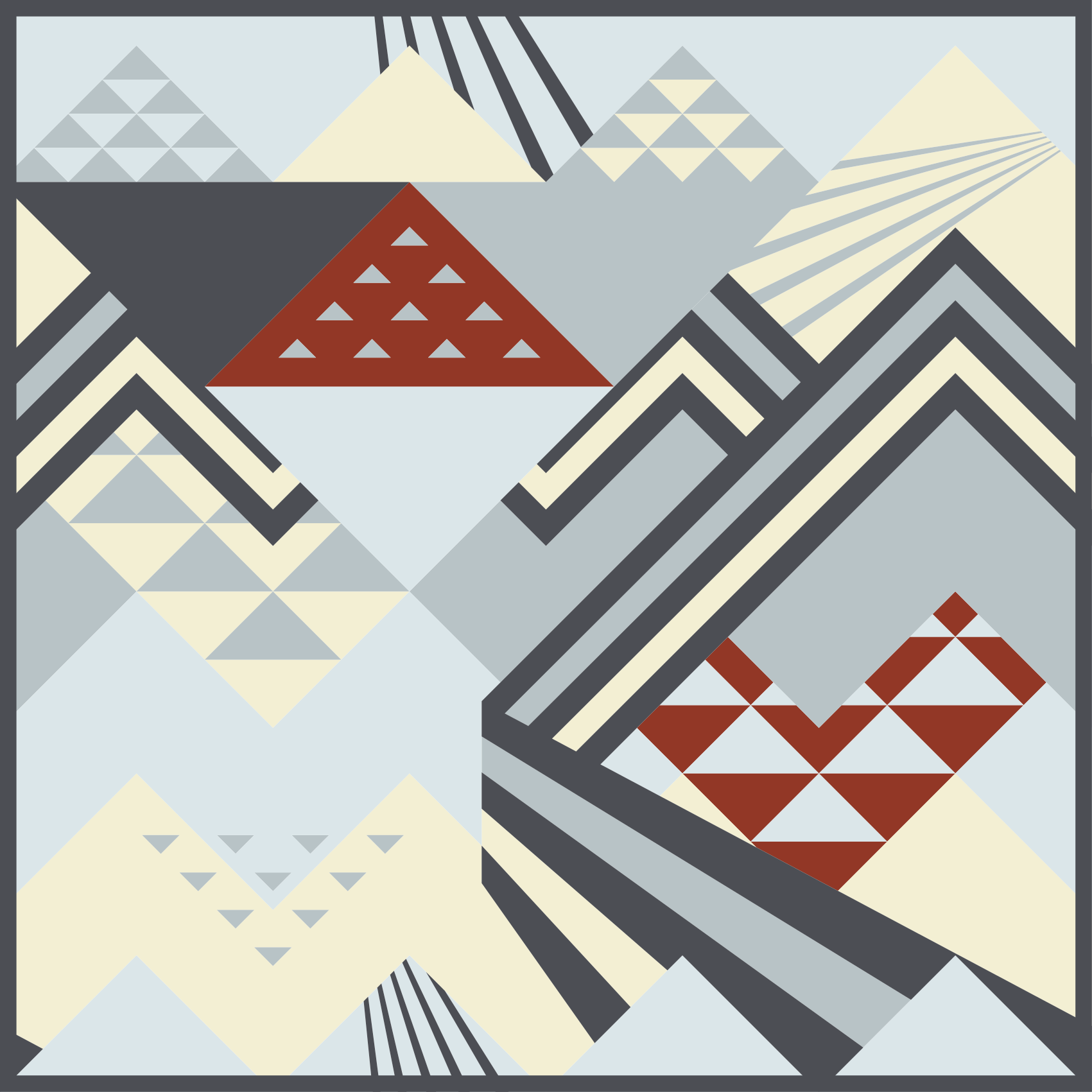 Blue abstract pastel colours geometric rugs - TenStickers