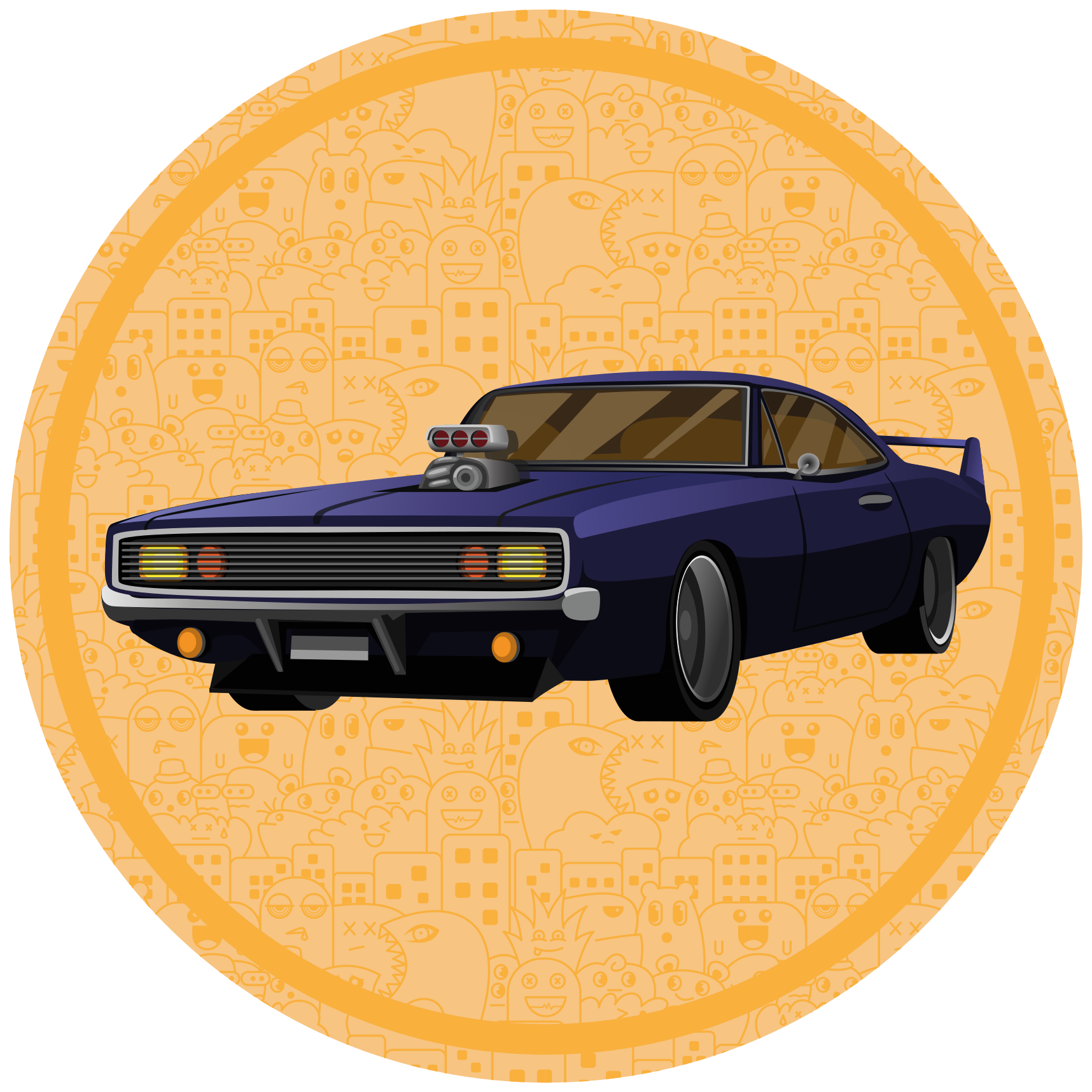 Classic Muscle Car teenage bedroom rug - TenStickers