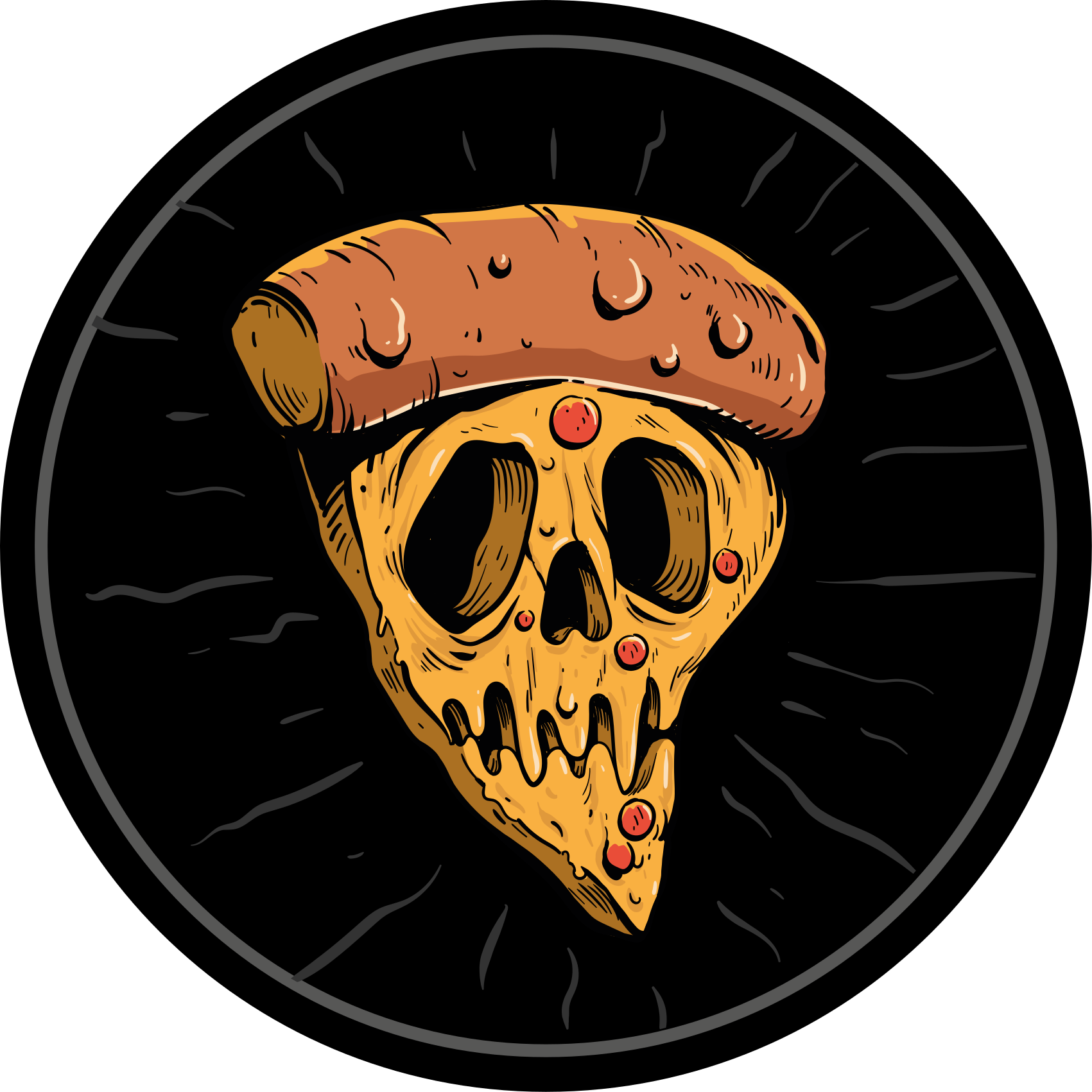 Skull Pizza Slices teenage bedroom rug - TenStickers
