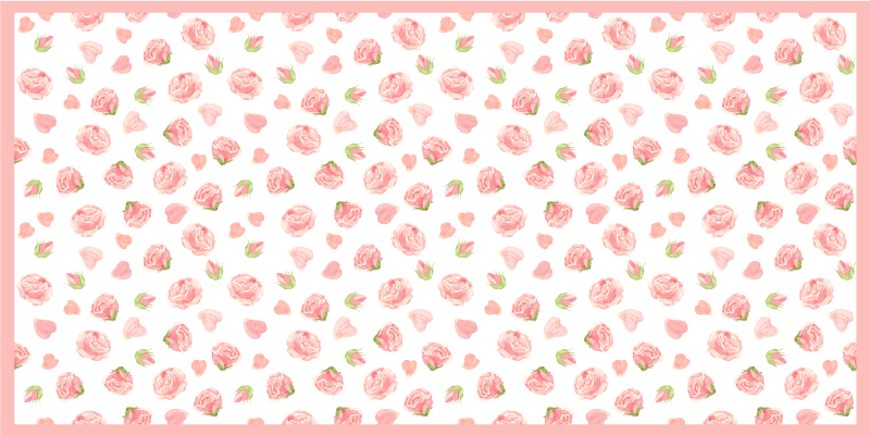 Roses stylish pattern floral rug - TenStickers