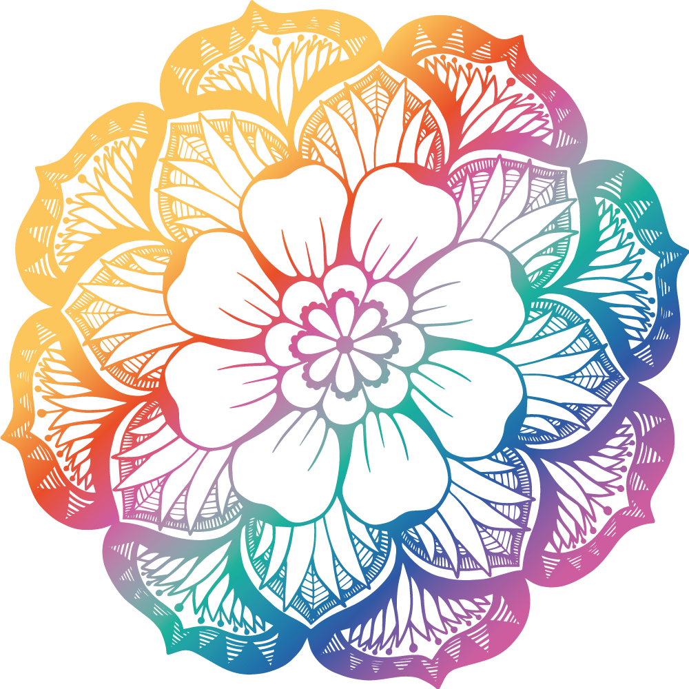 Colorful Floral Motif mandala rug - TenStickers