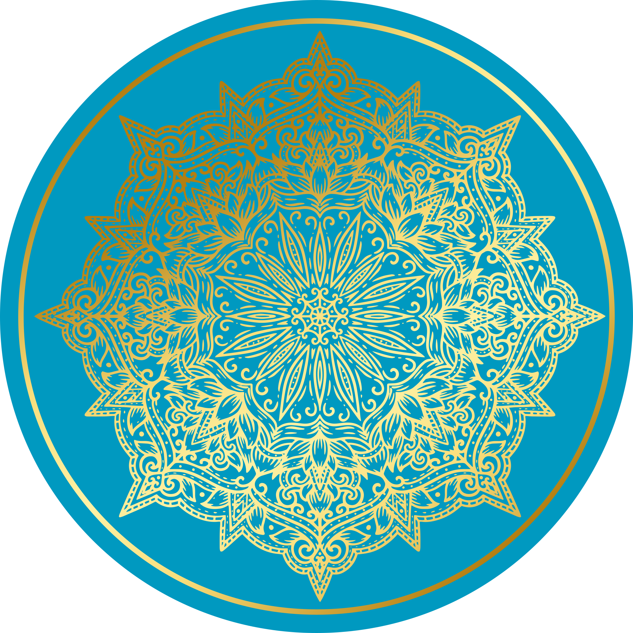 Complex Mandala Artwork circular rug - TenStickers