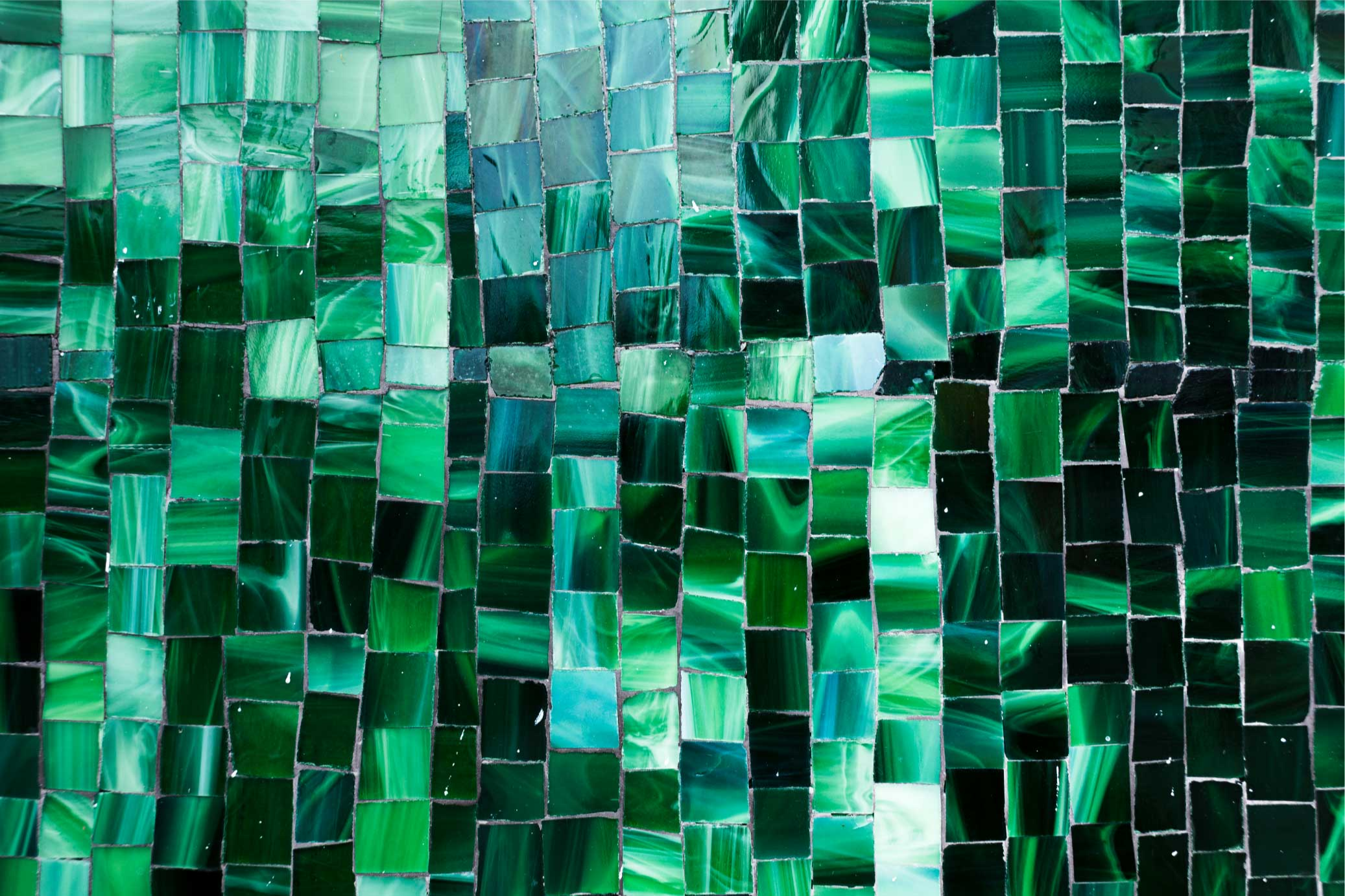 Mosaic rug in mosaic green tiles - TenStickers