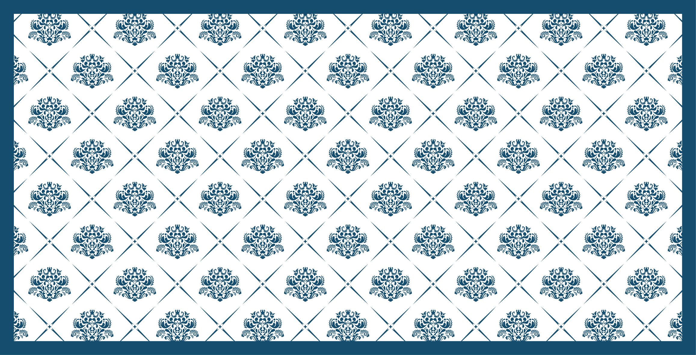 Floral blue motif bathroom mat - TenStickers