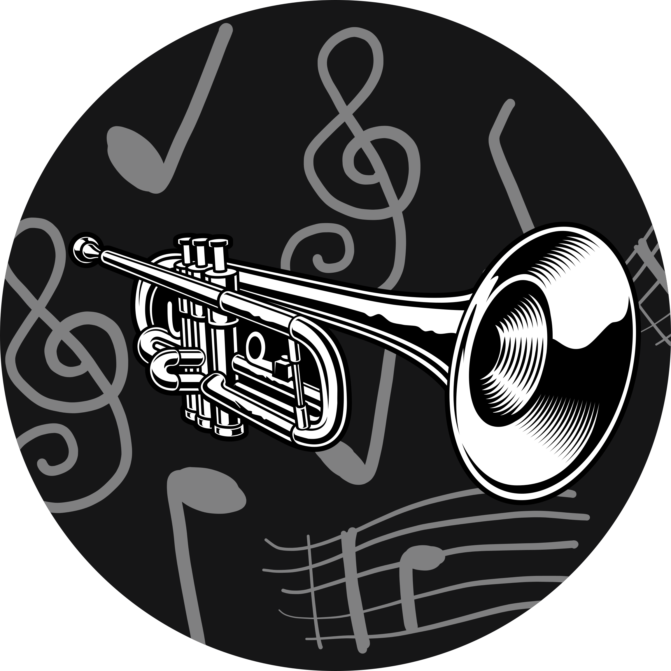 Musical Instrument Theme circular rug - TenStickers