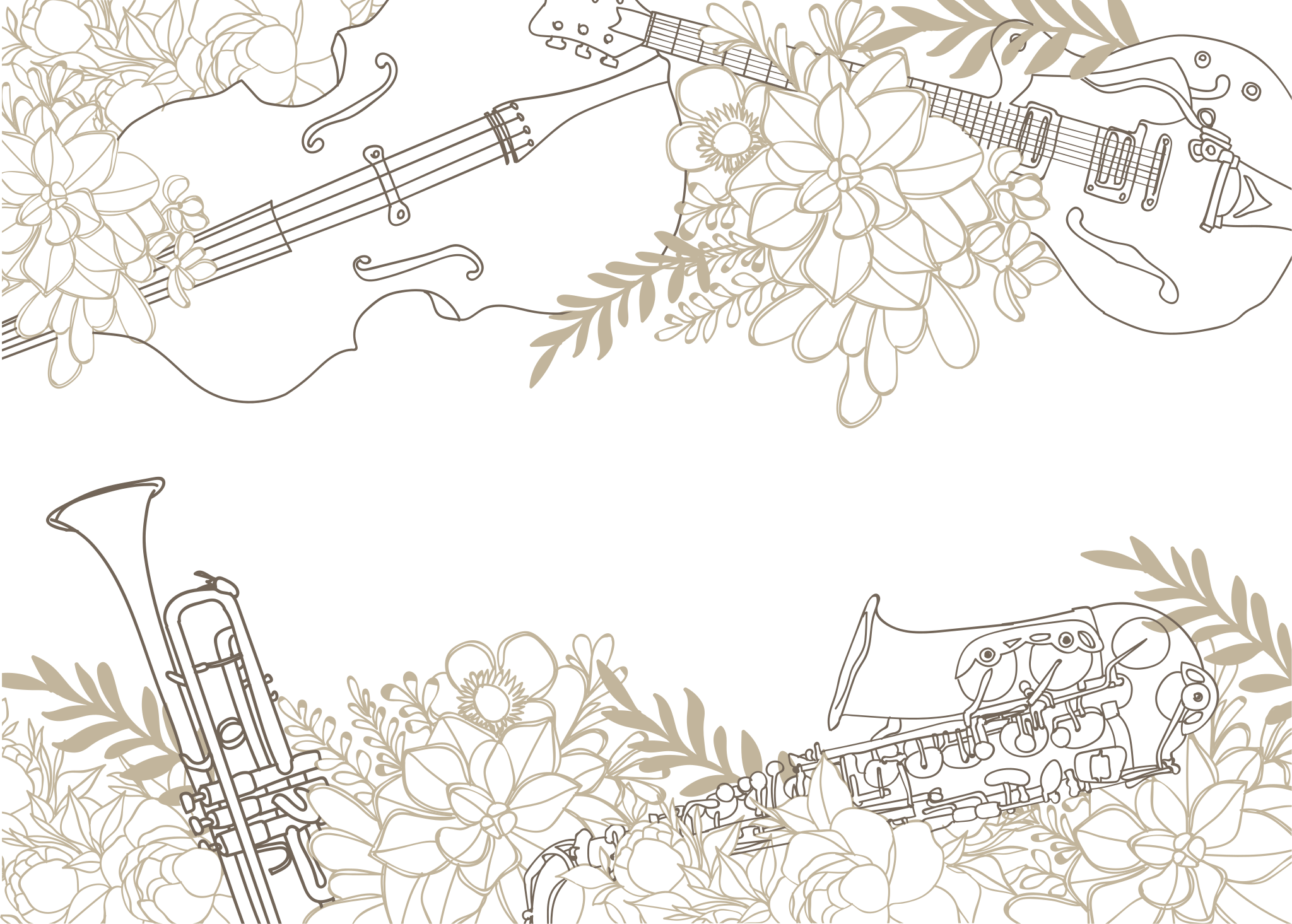 Melodic Flower Composition floral rug - TenStickers