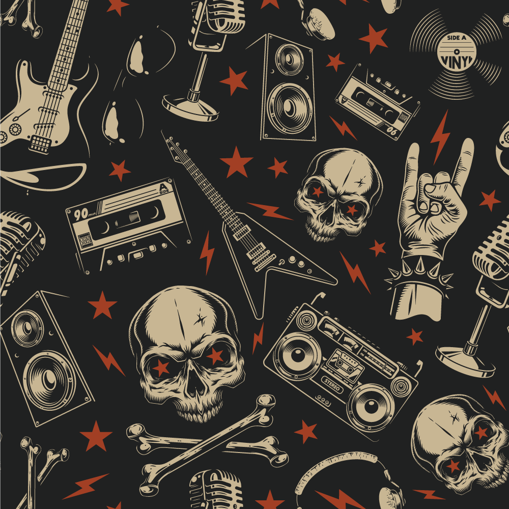 Rock Music Theme teenage bedroom rug - TenStickers