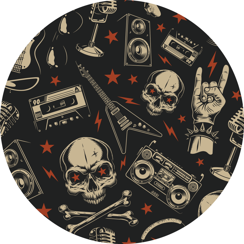 Rock Music Style teenage bedroom rug - TenStickers