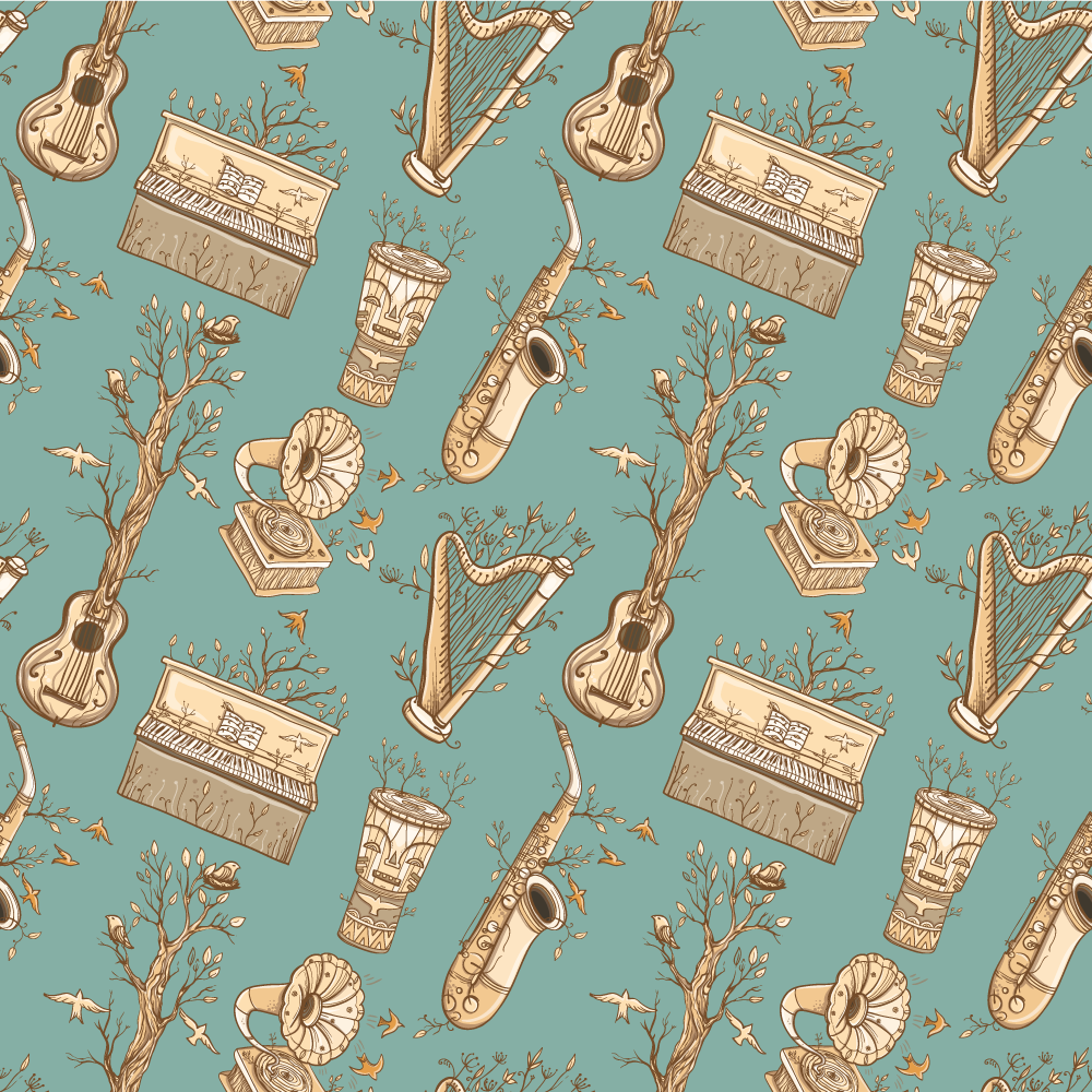 Musical Instruments Concept kids rug - TenStickers