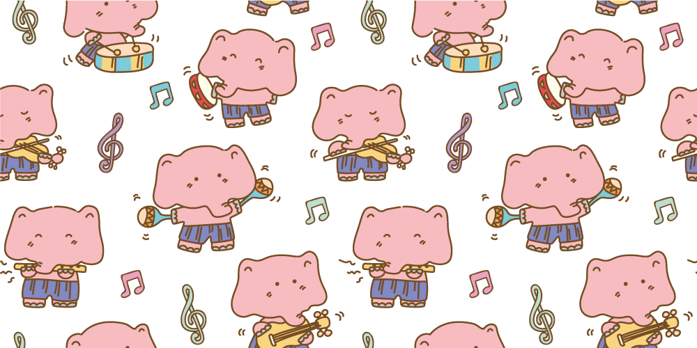 Playful Elephant Musicians kids carpet - TenStickers