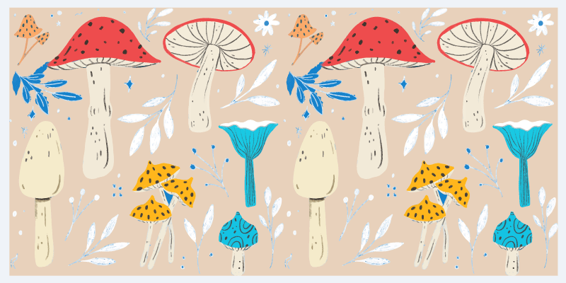 Mushroom Elements nature rug - TenStickers
