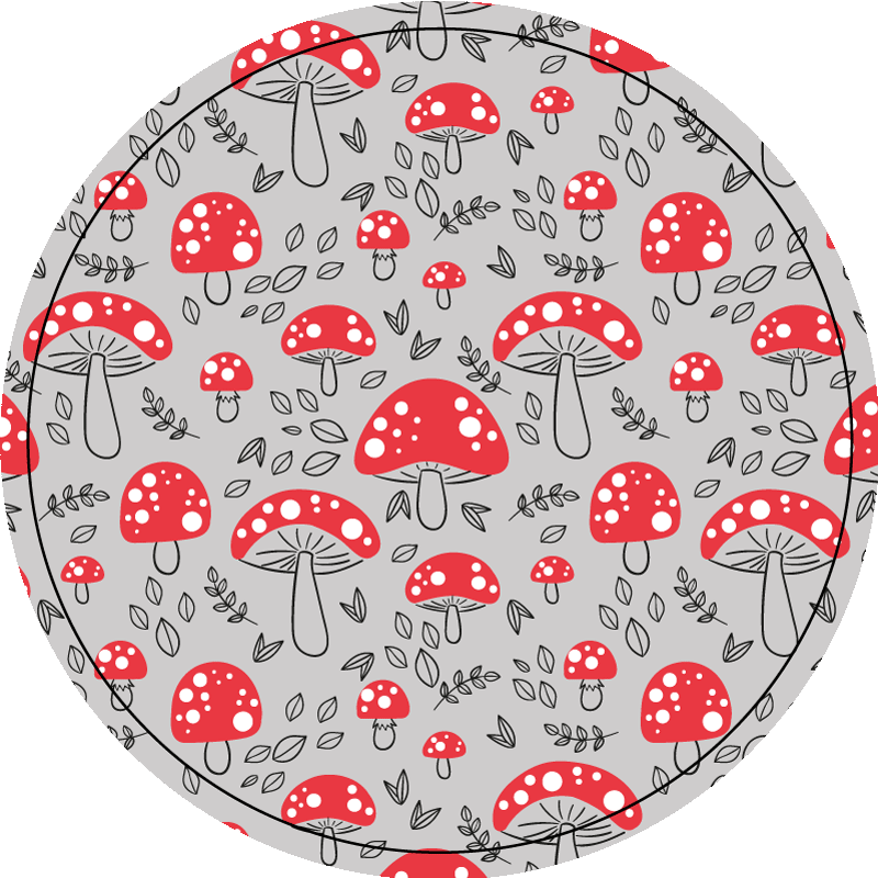 Charming mushrooms nature rug - TenStickers