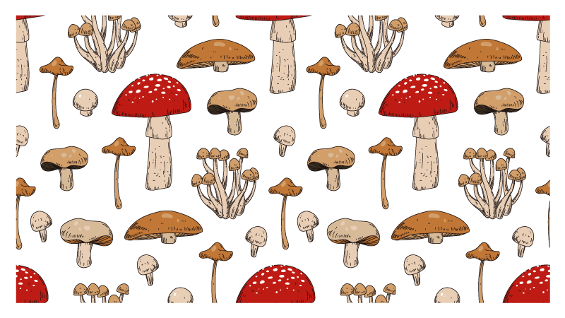 Mushroom Dreamscape nature rug - TenStickers