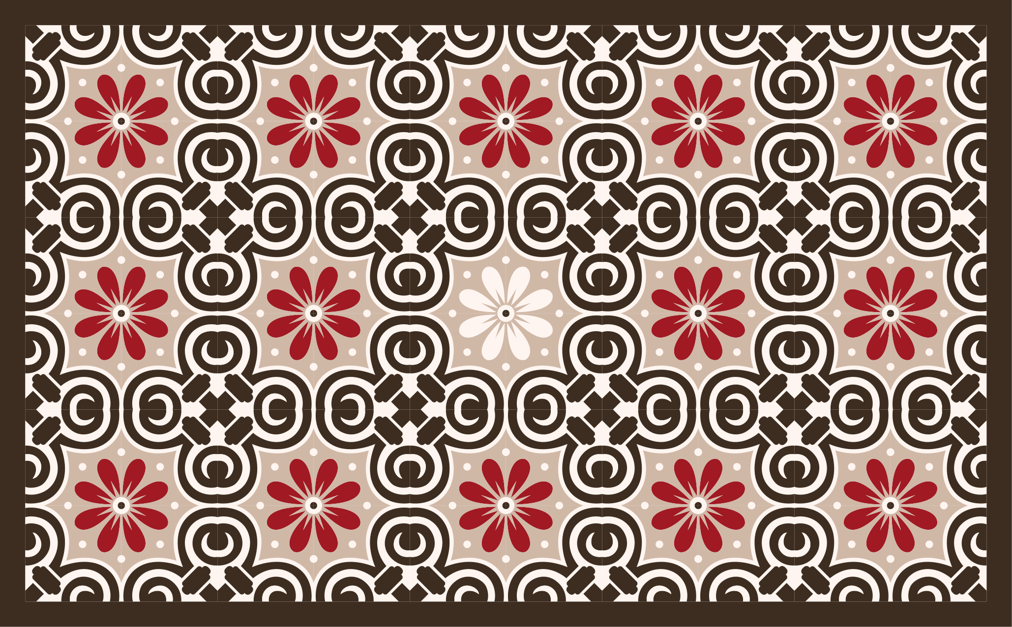 Floral Circular Patterns tile carpet - TenStickers