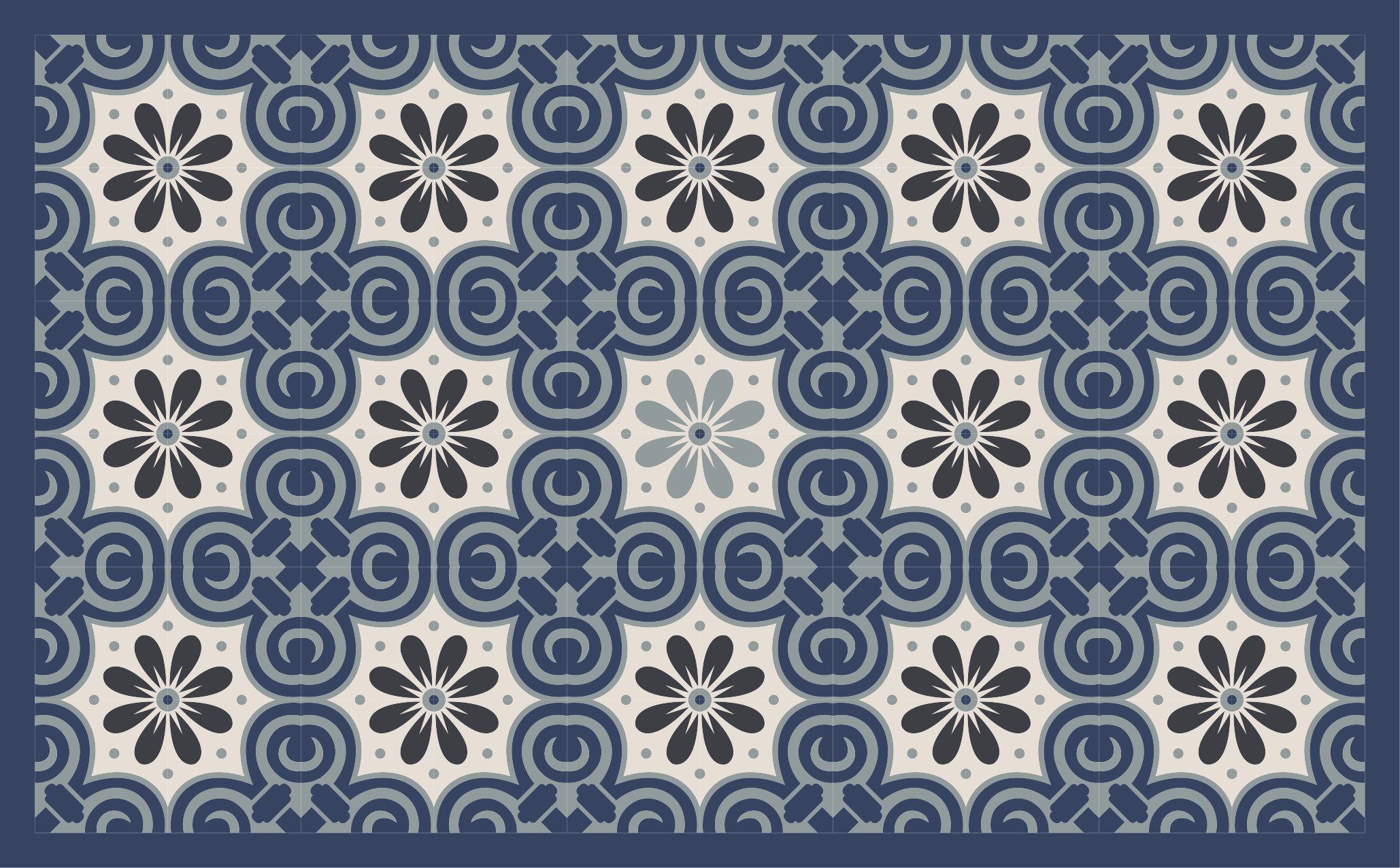 Elegant Floral Composition tile carpet - TenStickers