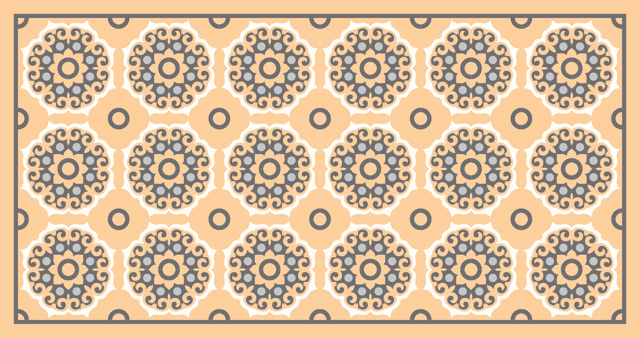 Geometric Mandala Motif tile carpet - TenStickers