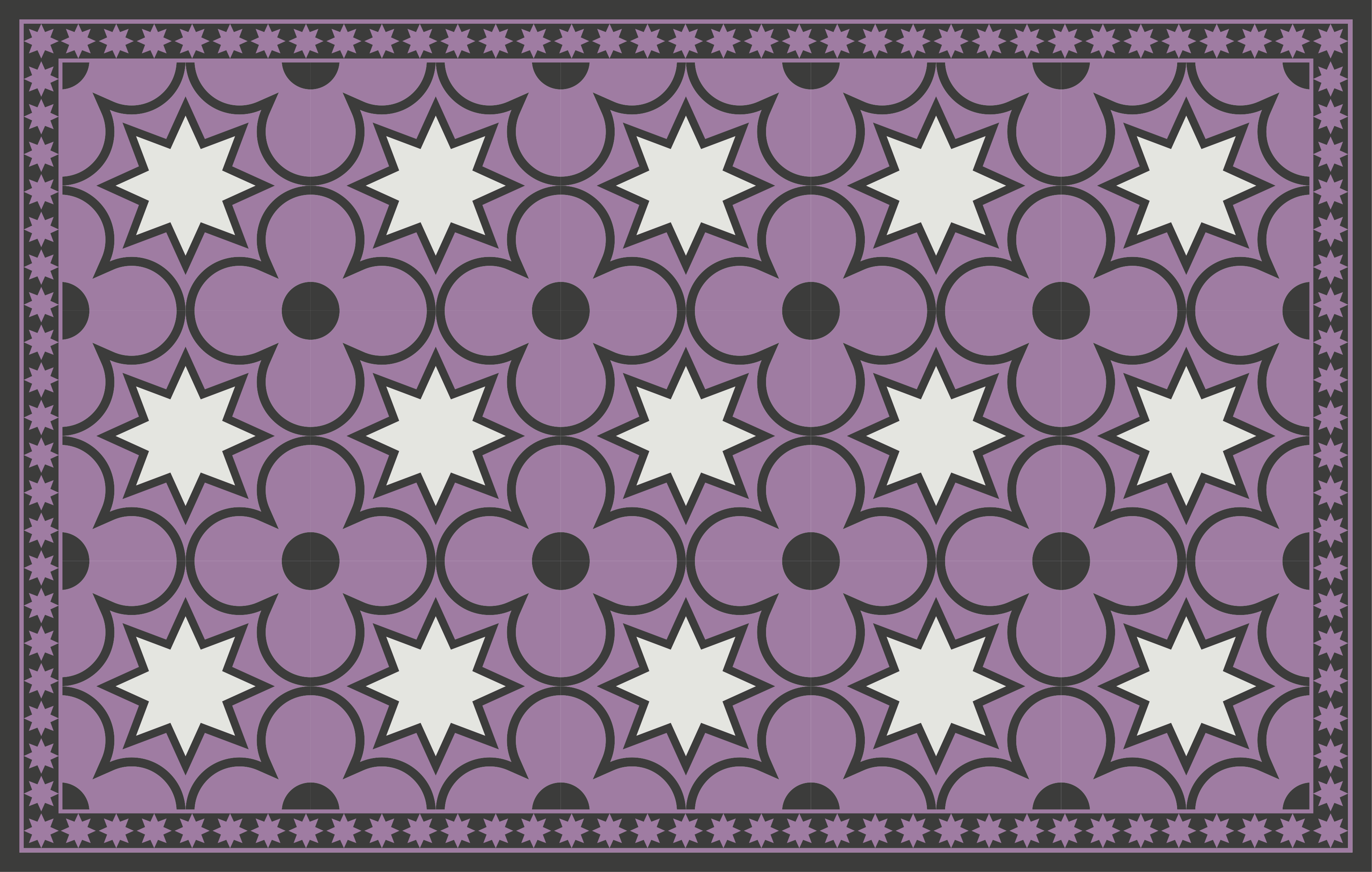 Star Patterned Motif tile carpet - TenStickers