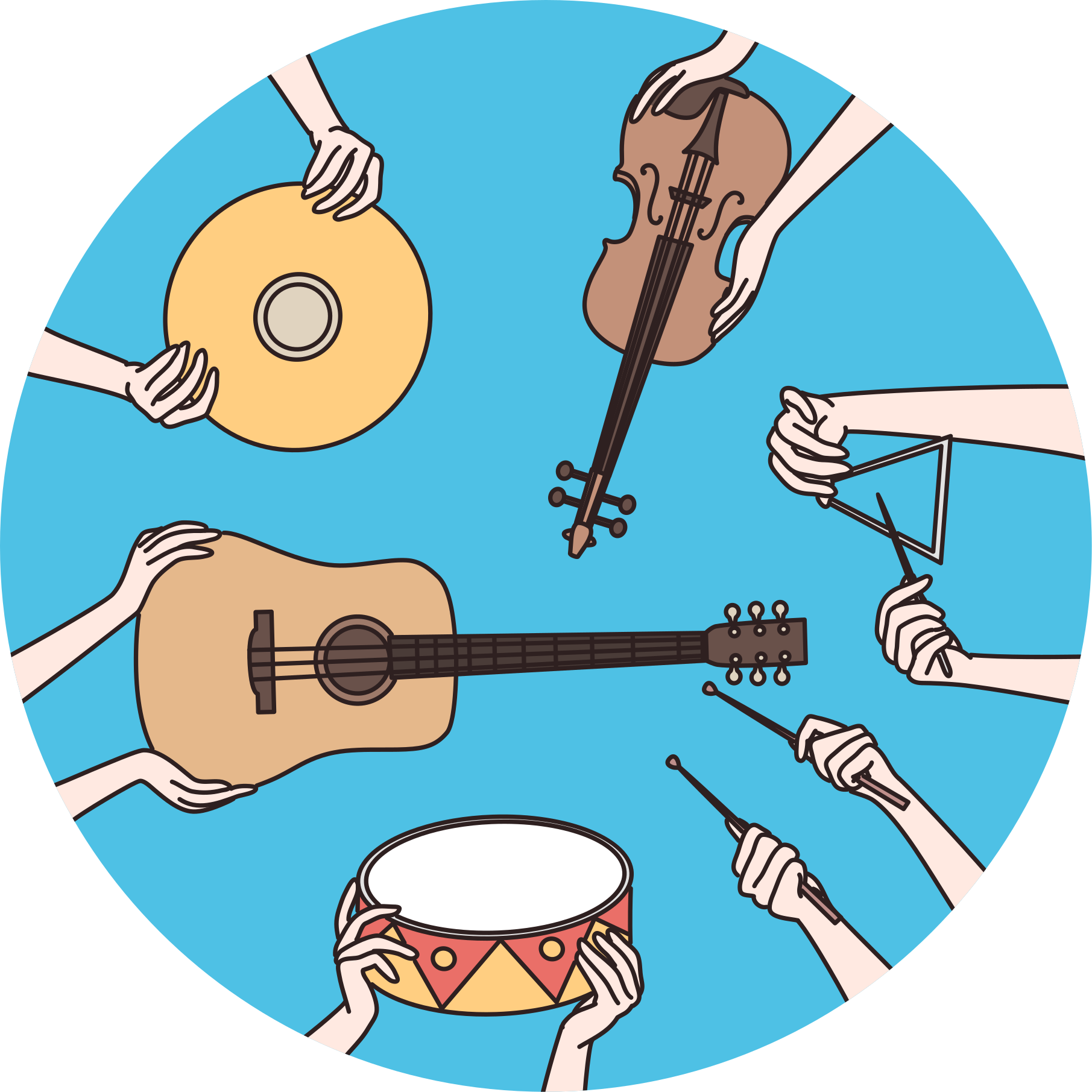 Musical Hands Motif kids rug - TenStickers