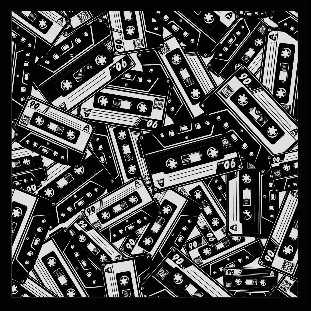 Cassette Tape Motif teenage bedroom rug - TenStickers