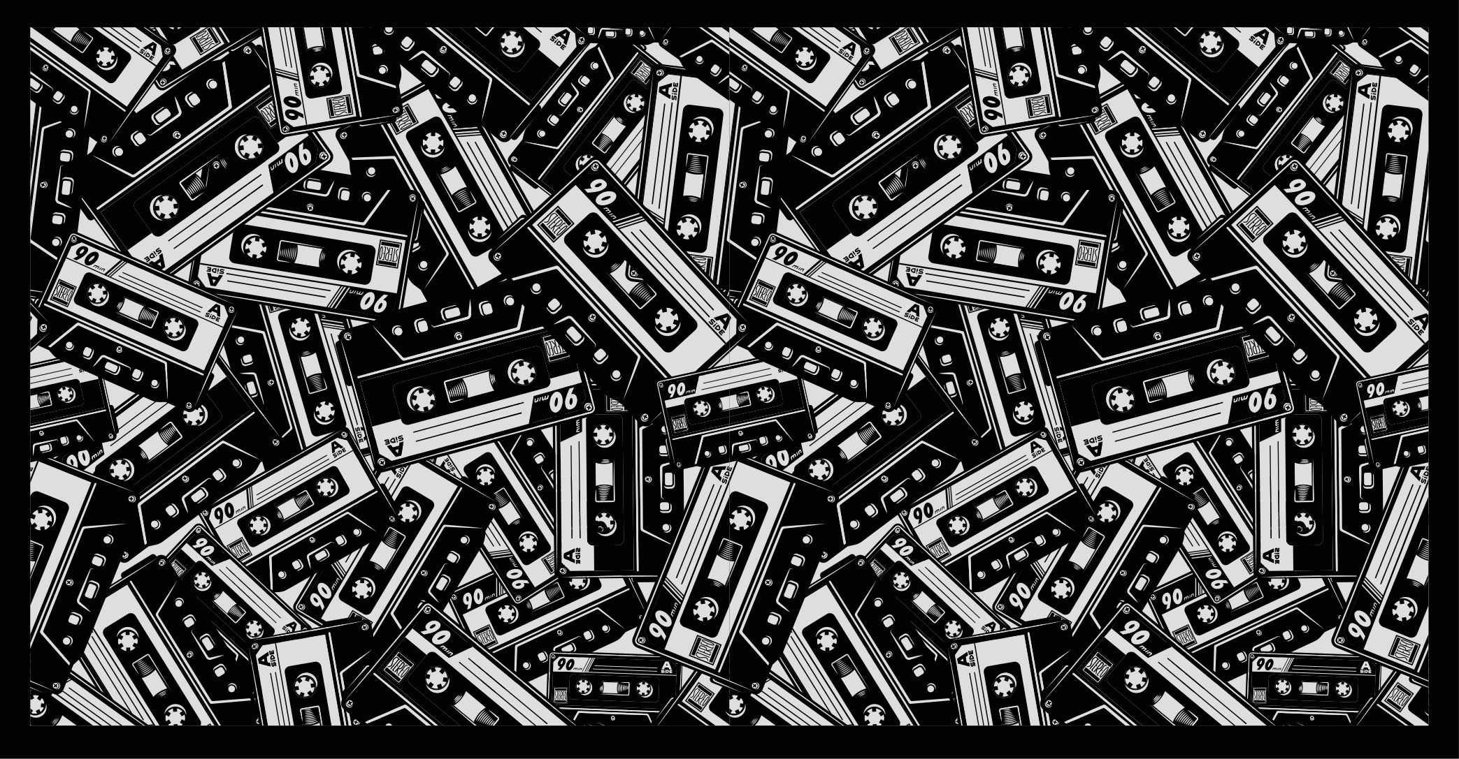 Retro Cassette Pattern teenage bedroom rug - TenStickers