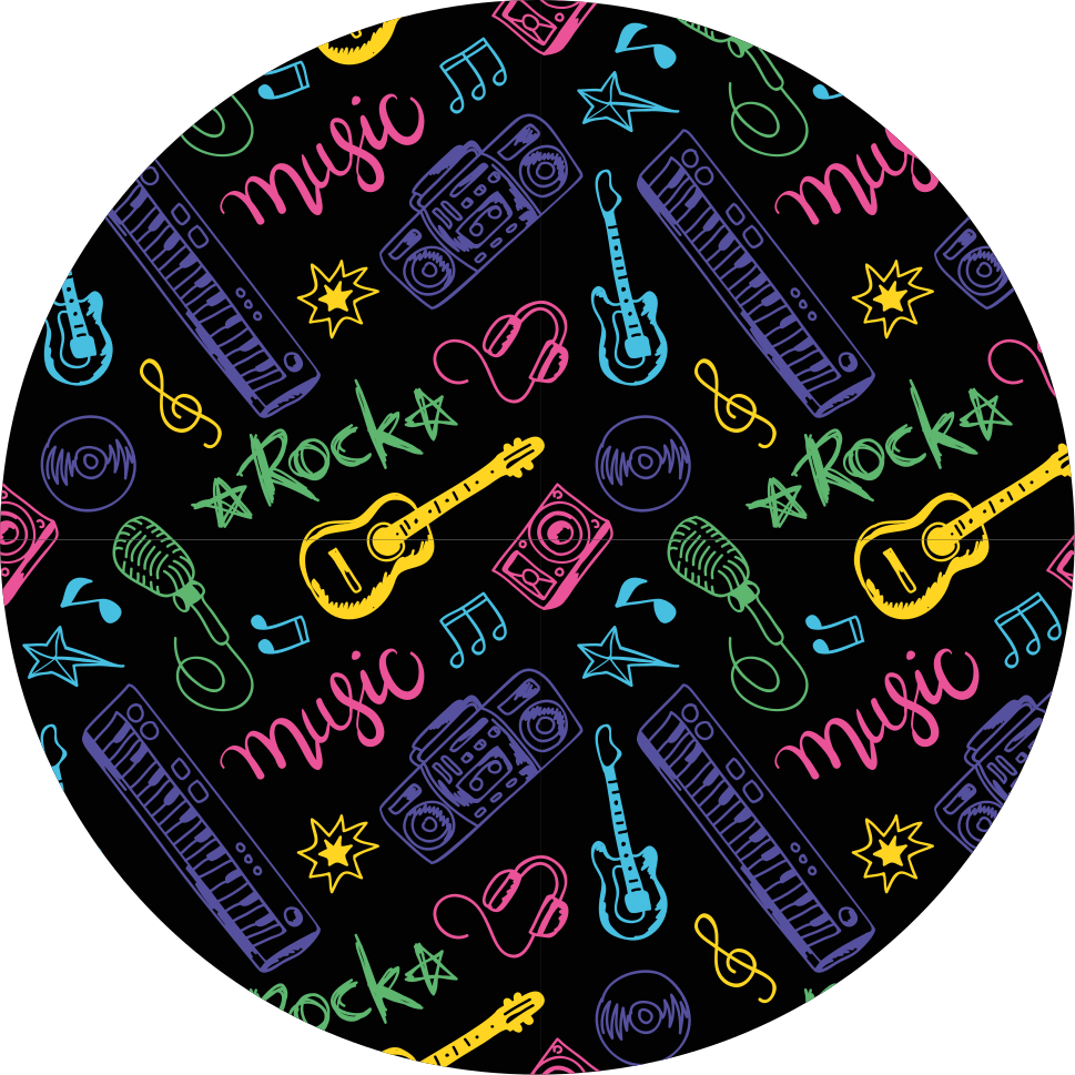 Musical Icons Pattern teenage bedroom rug - TenStickers