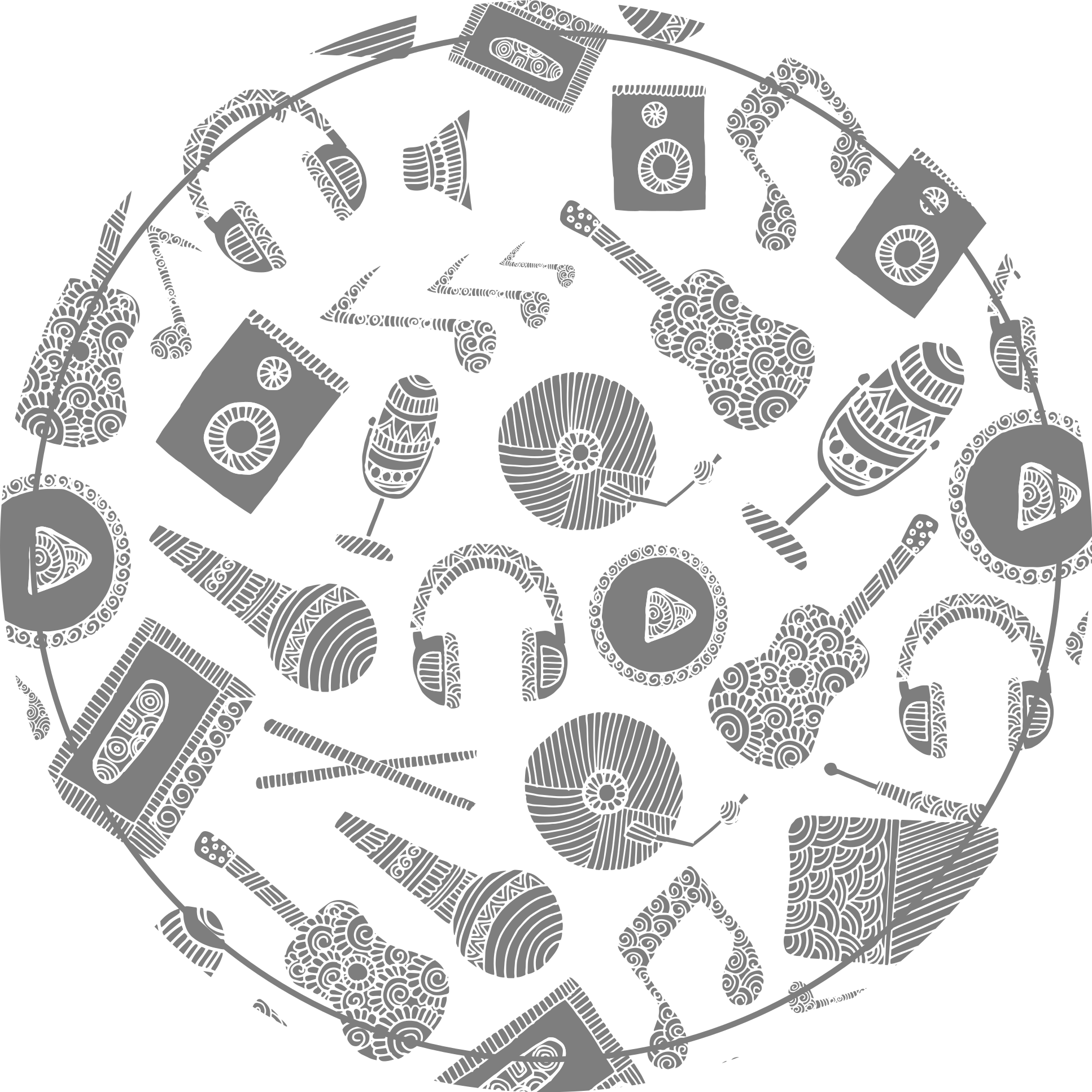 Musical Instrument Patterns kids rug - TenStickers