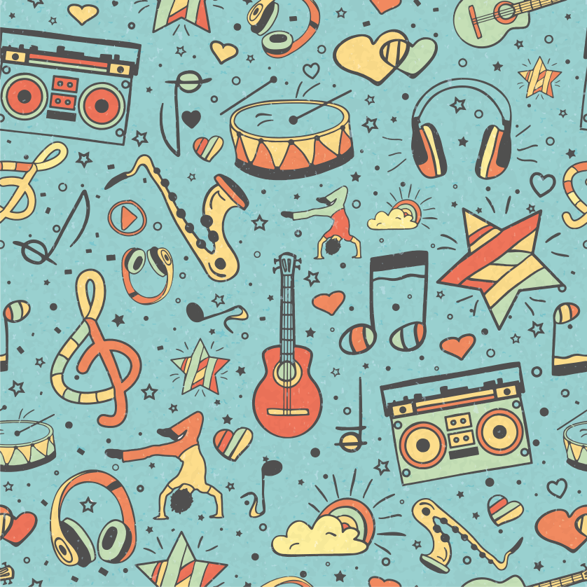 Musical Symbols Playful kids rug - TenStickers