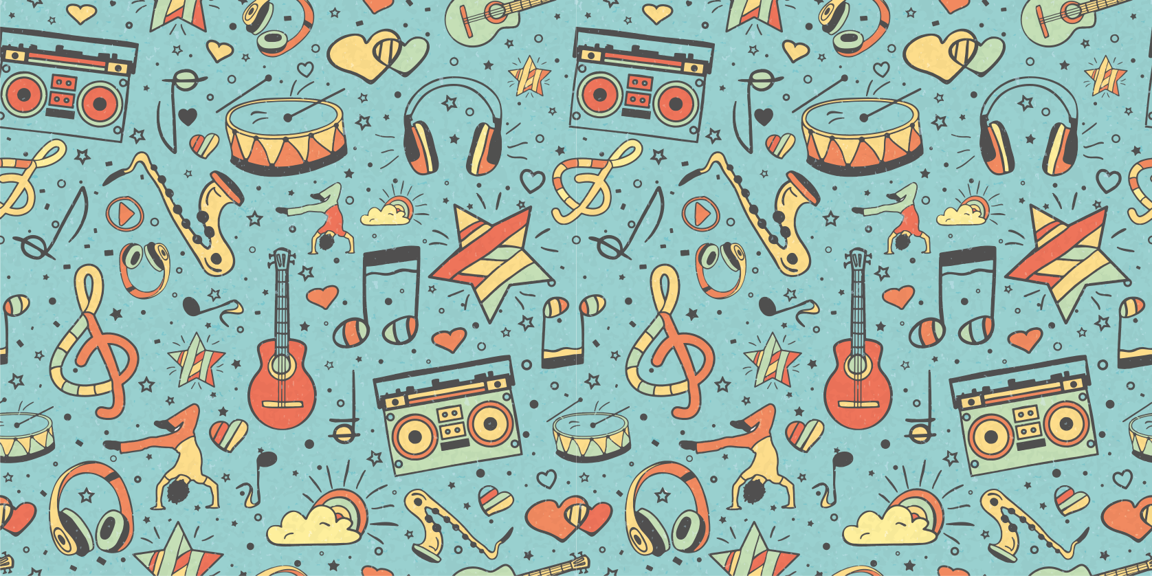 Kids rug with musical theme - TenStickers