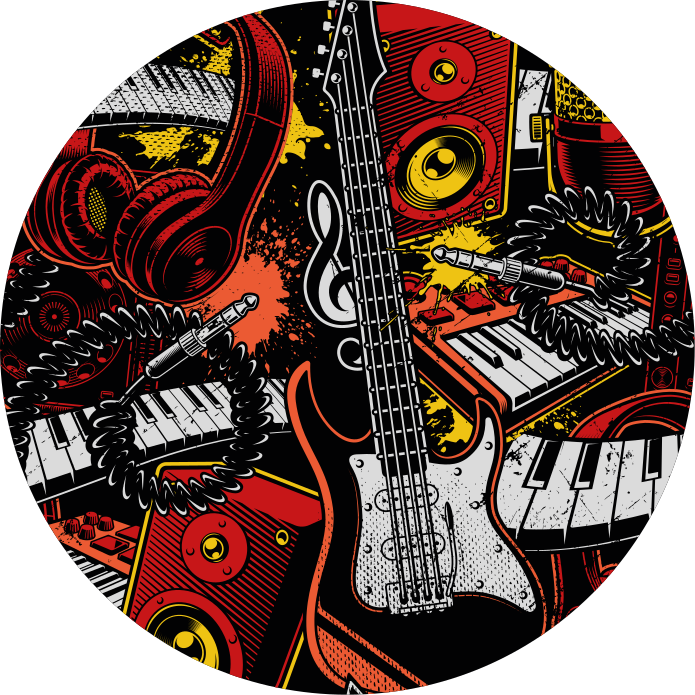 Kids rug musical instruments fun - TenStickers