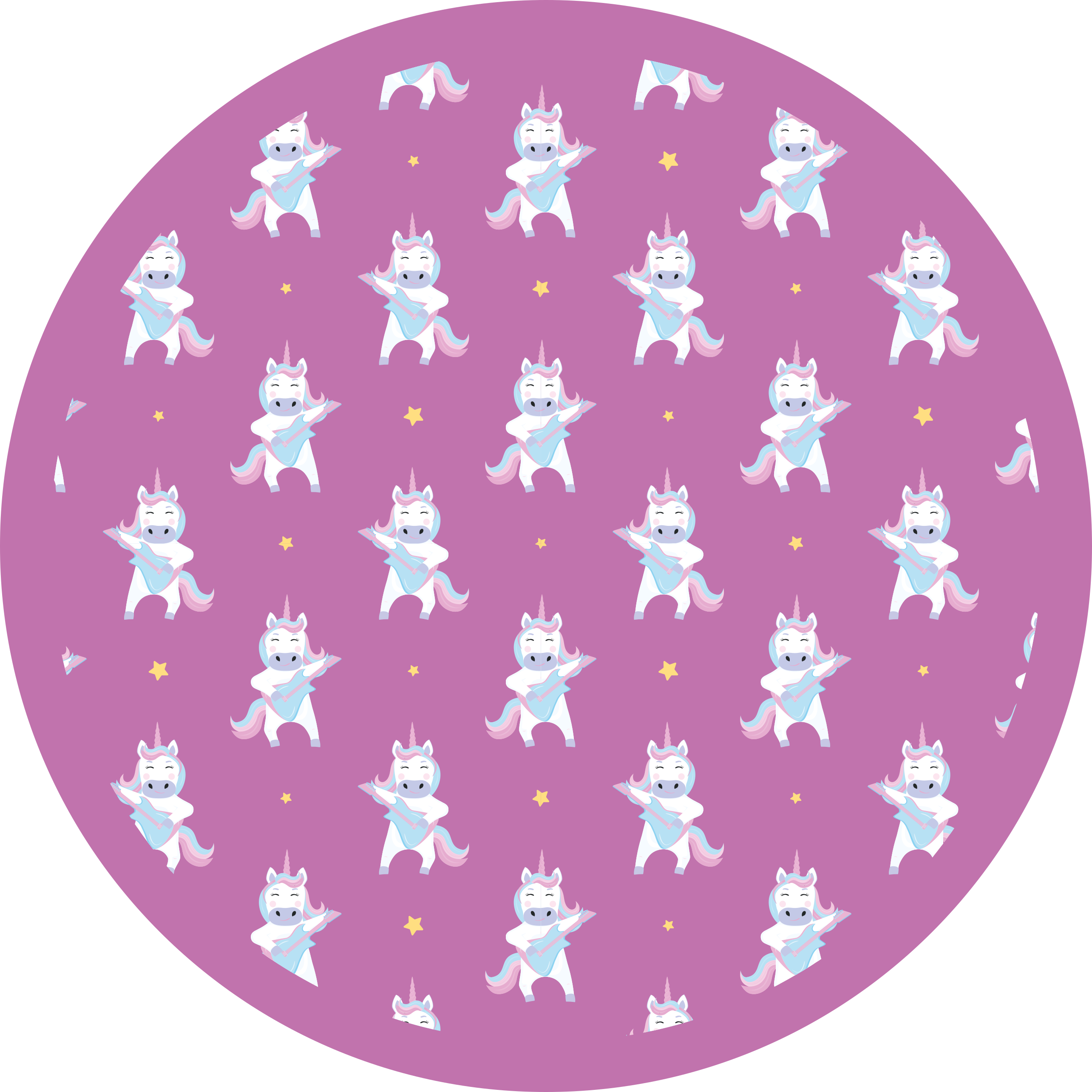 Playful Unicorns Pattern kids rug - TenStickers