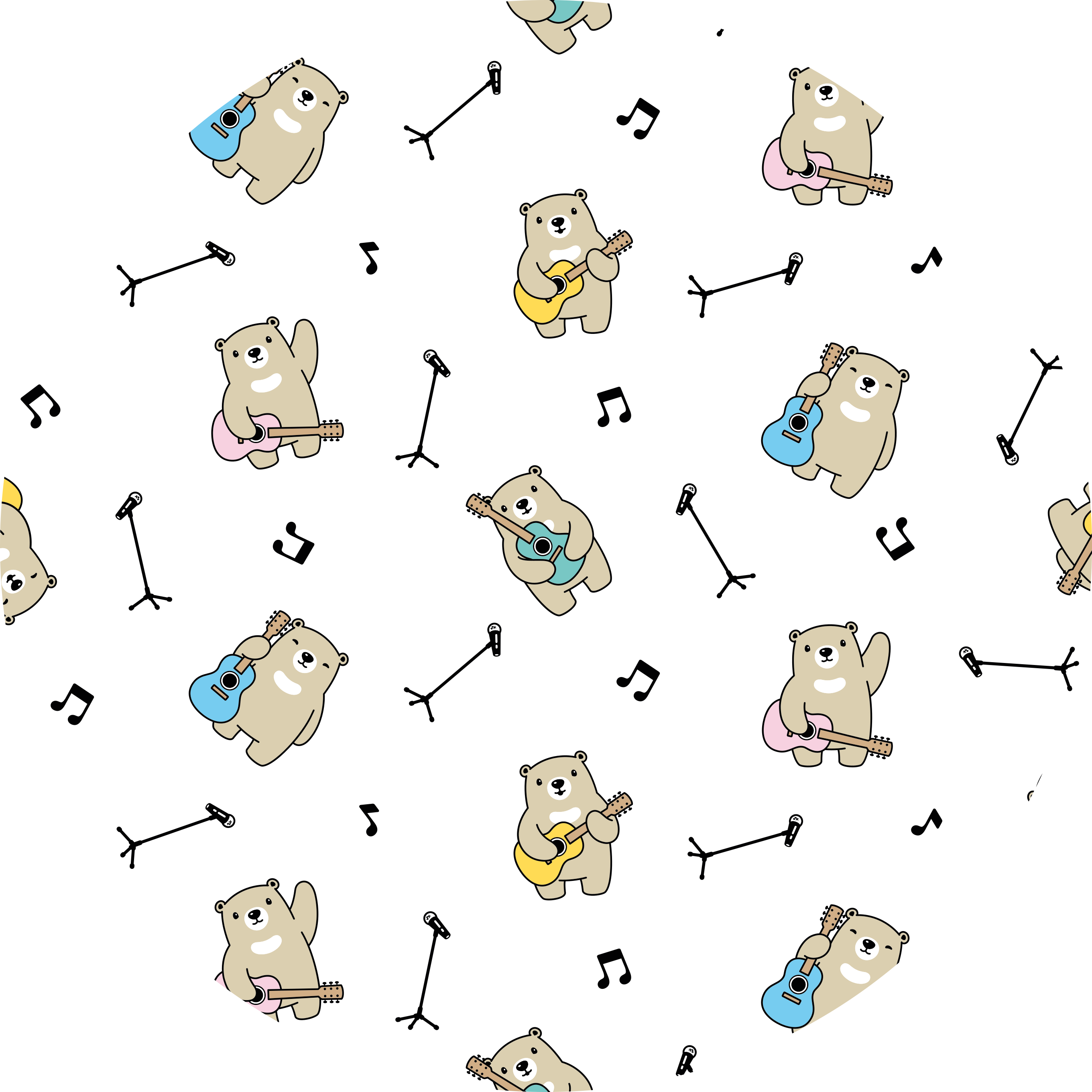 Musical Bear Fun nursery rug - TenStickers