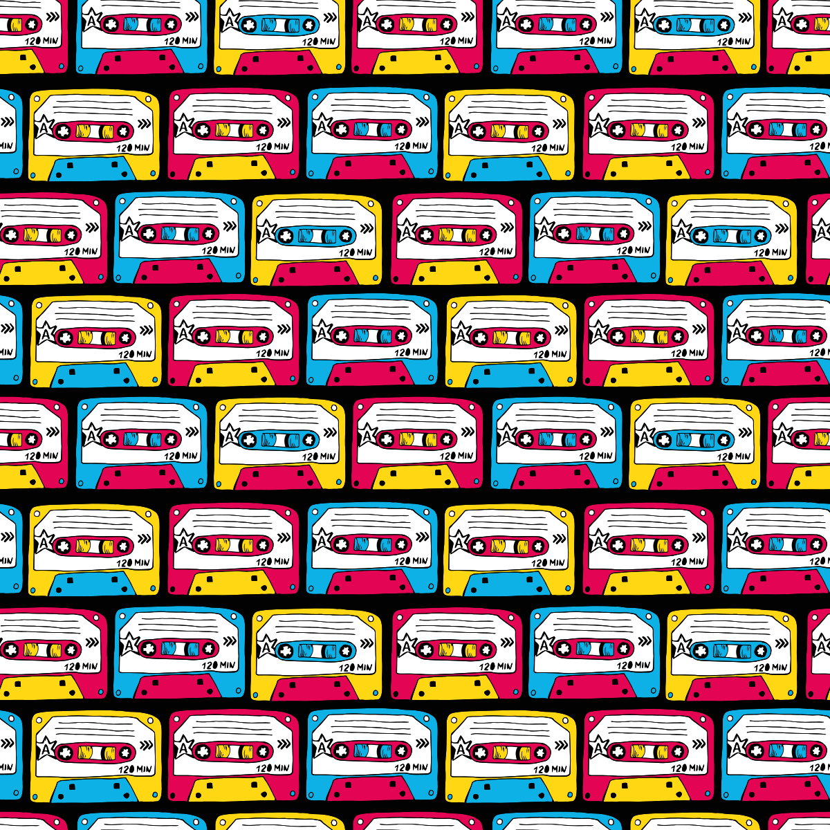 Texture rug retro audio cassettes - TenStickers