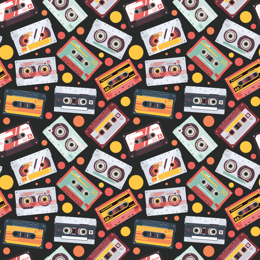 Texture rug retro cassette design - TenStickers