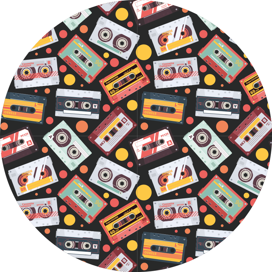 Vintage rug with cassette pattern design - TenStickers