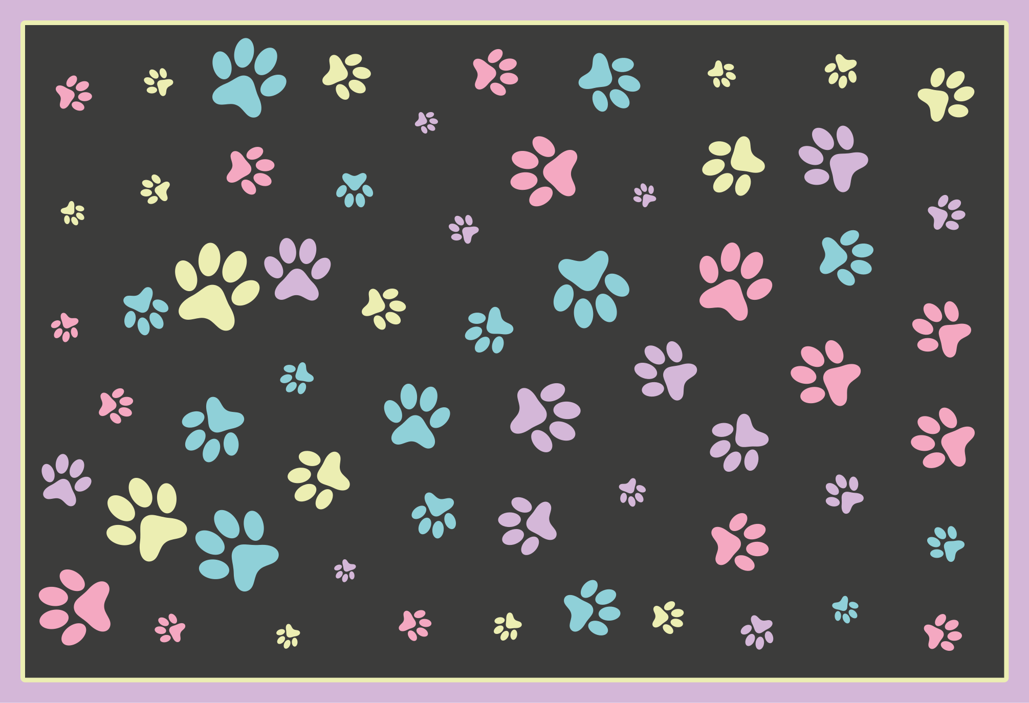 Colorful Paw Imprints animal print rug - TenStickers