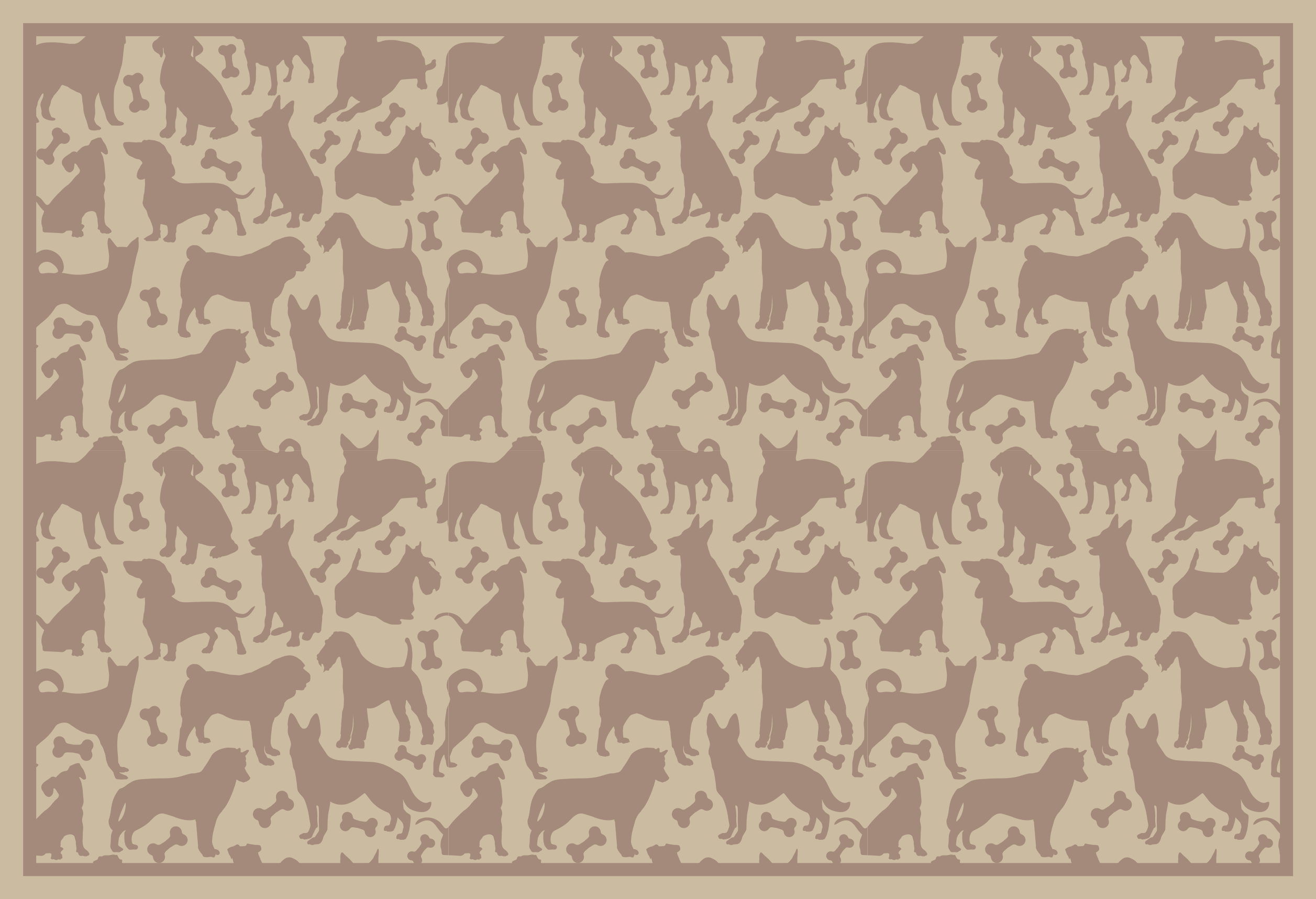 Dog Silhouettes Pattern animal print rug - TenStickers