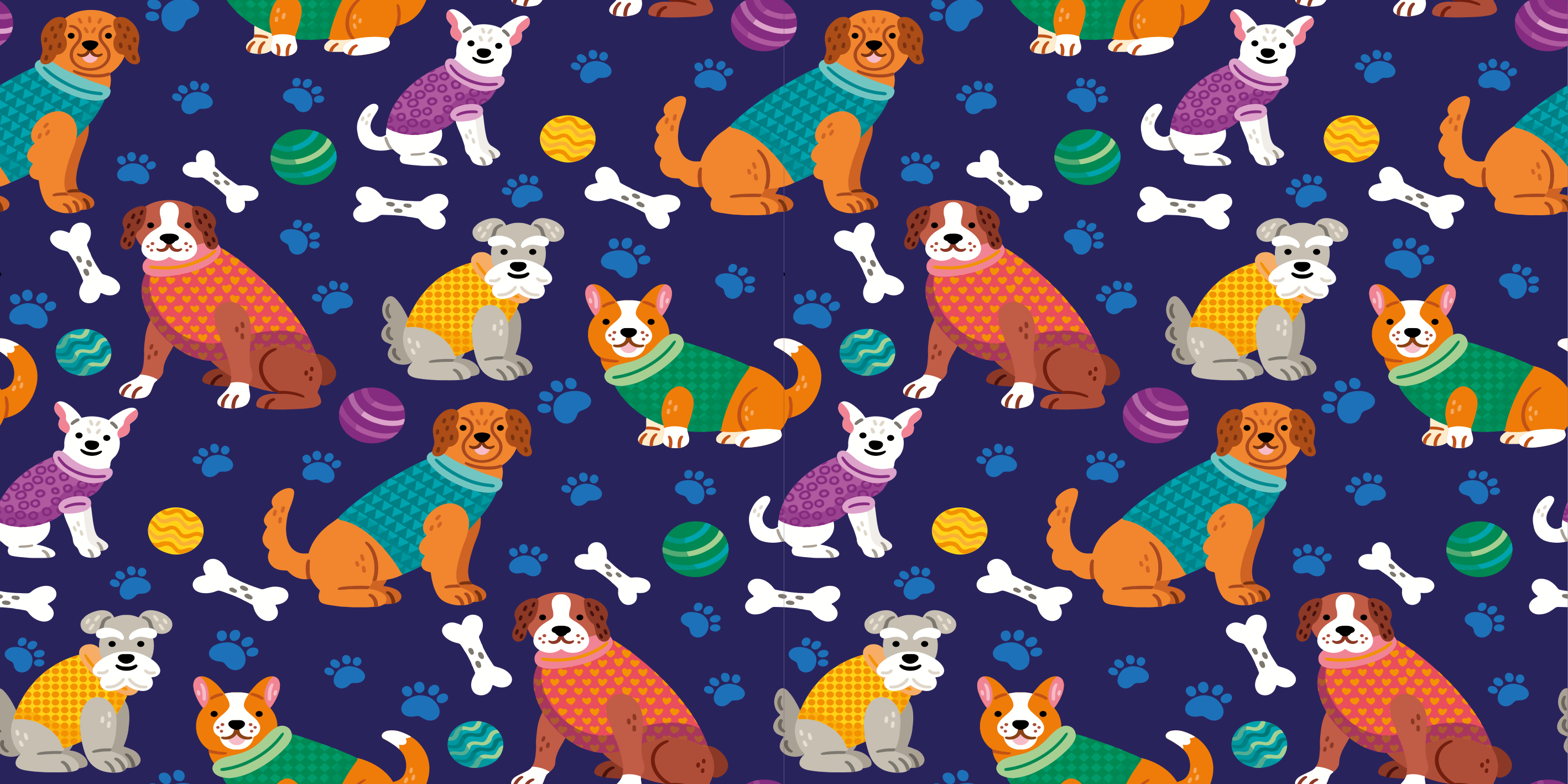 Colorful dressed puppies kids rug - TenStickers