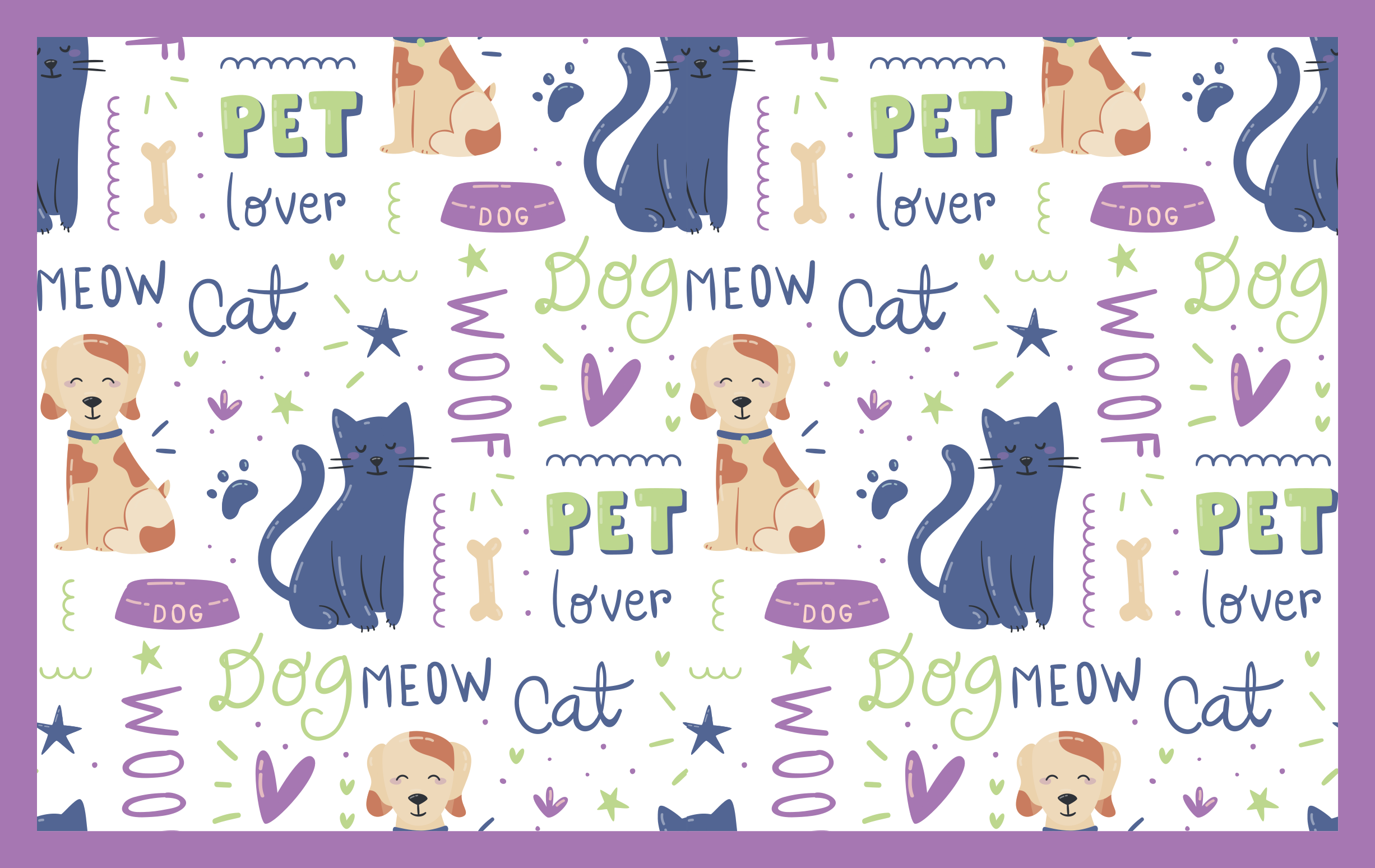 Pet Lover Theme animal mat - TenStickers