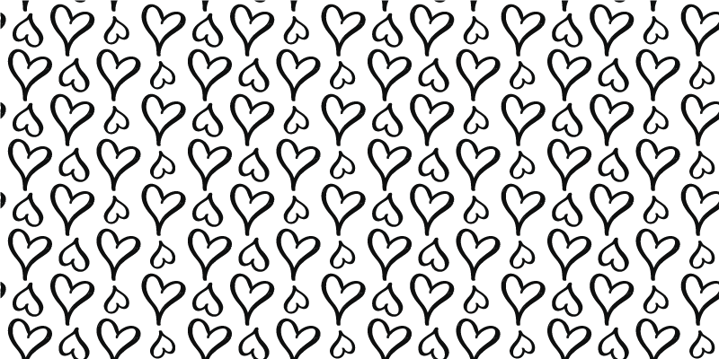 Texture rug with black heart design - TenStickers