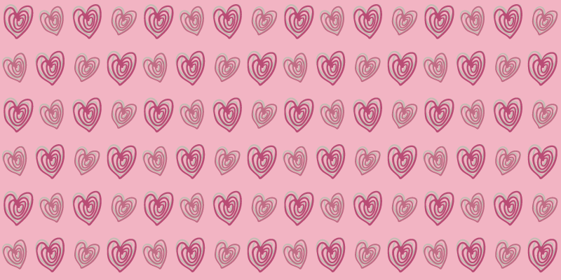 Kids rug pink pattern with heart doodles - TenStickers