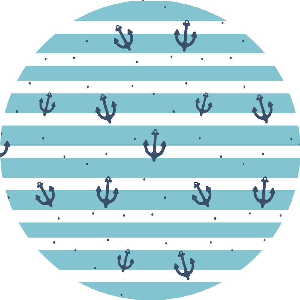 Blue maritime stripes bathroom mat - TenStickers