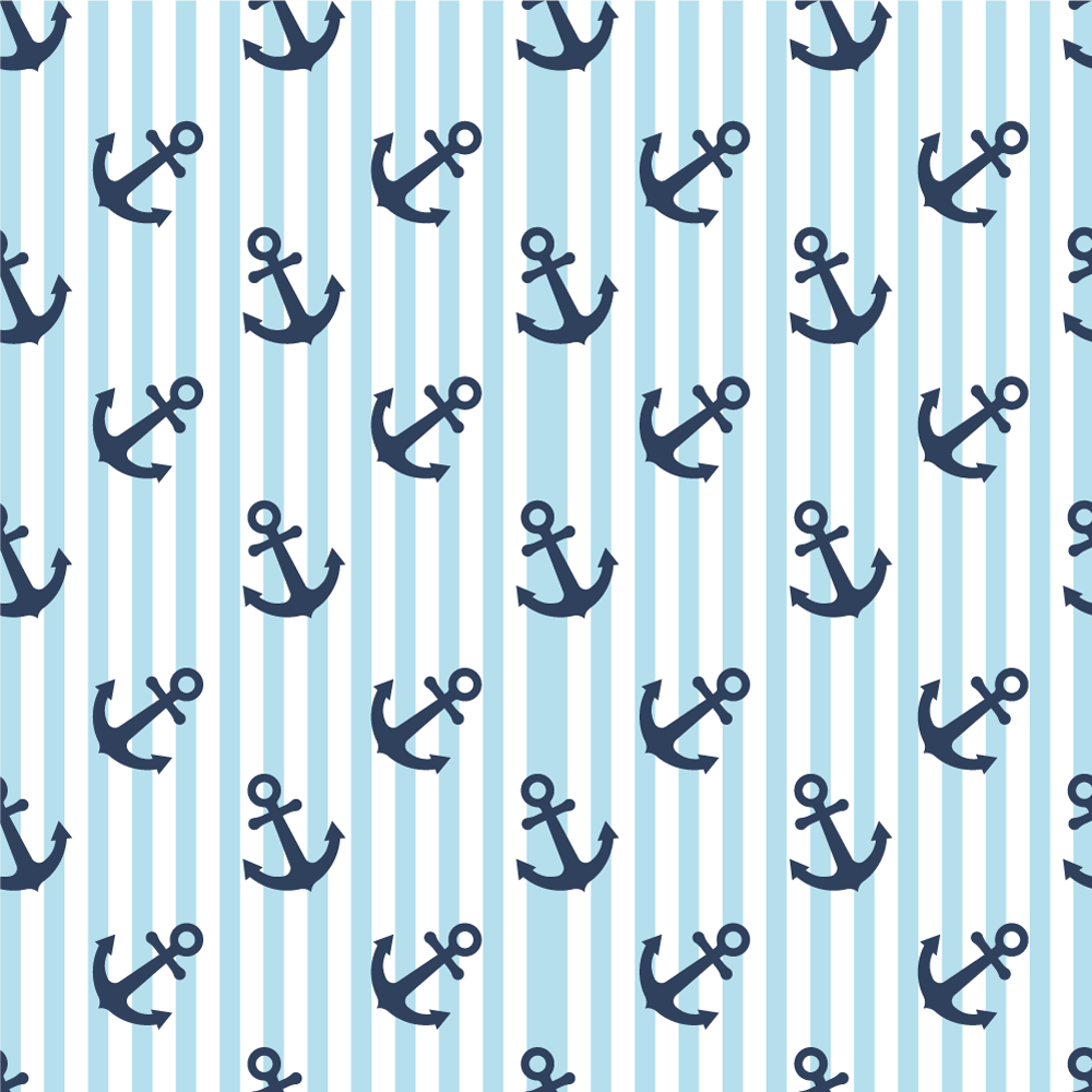 Maritime Anchor Motif stripes rug - TenStickers