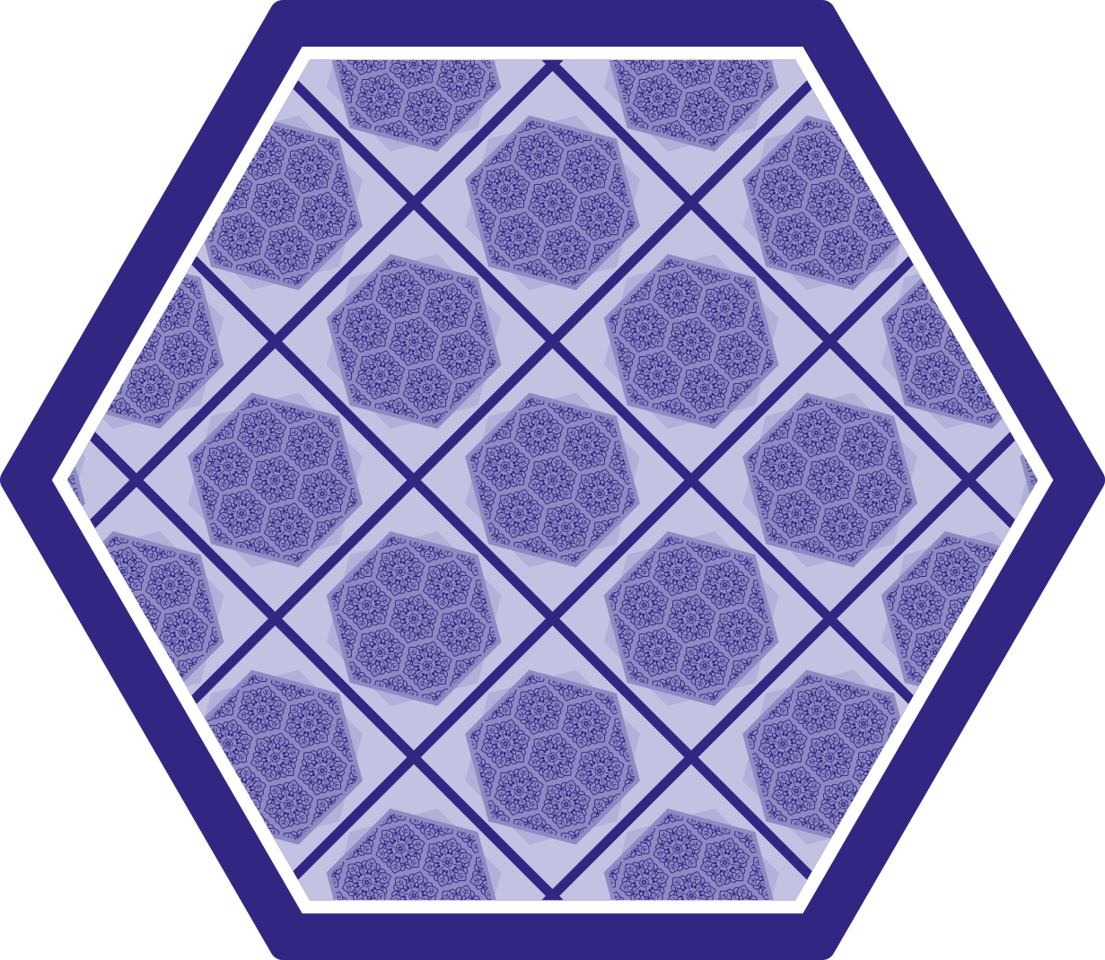 Purple hexagonal pattern bathroom mat - TenStickers