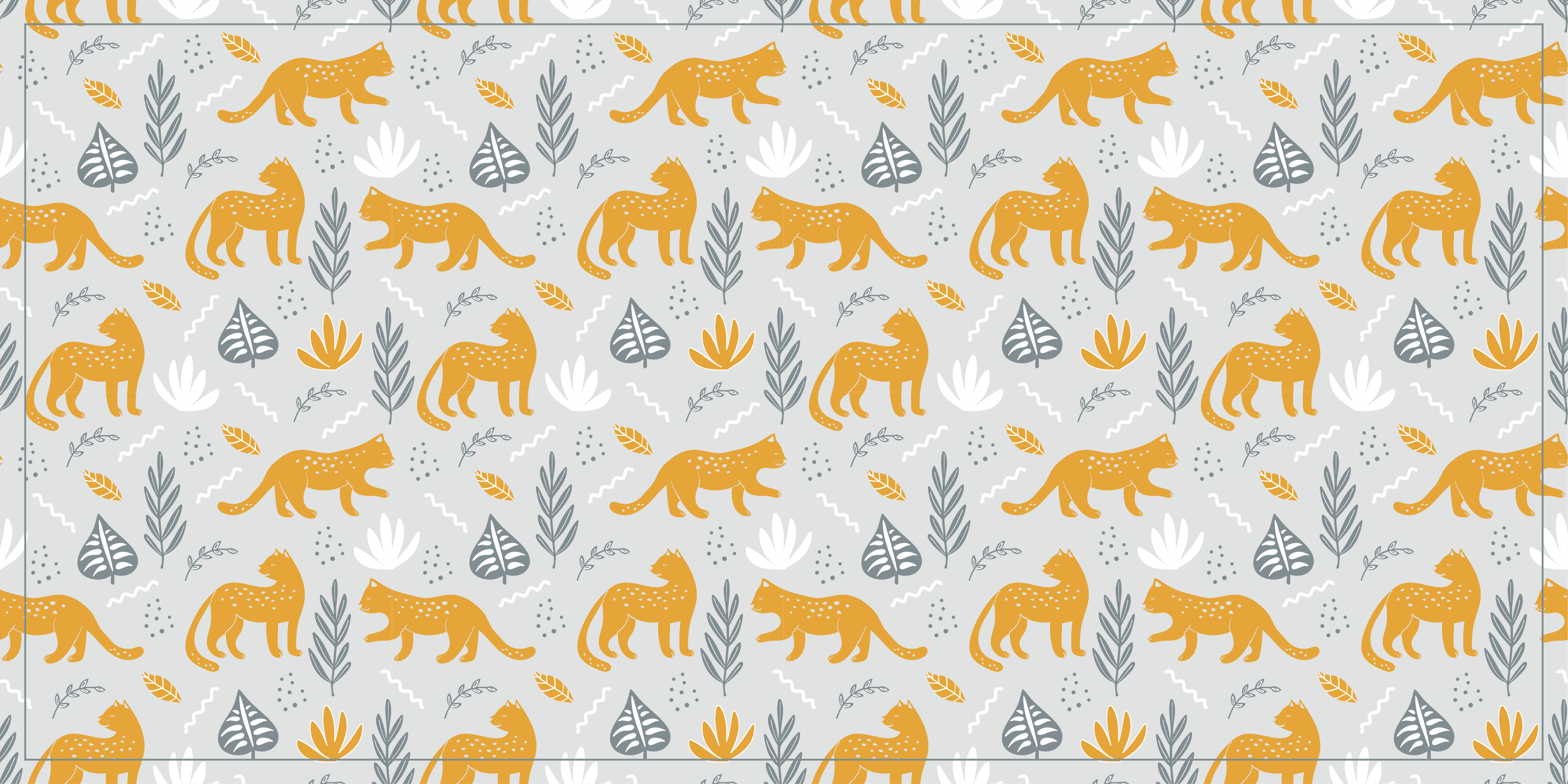 Wildlife cats pattern animal mat - TenStickers