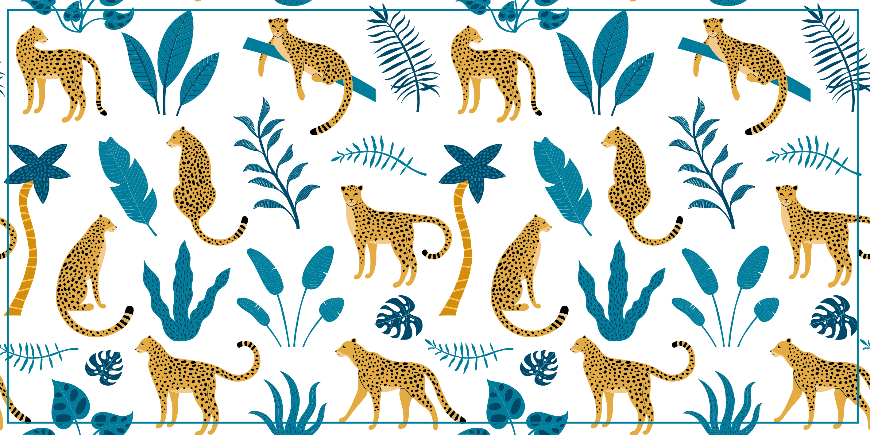 Tropical Leopard Pattern nursery rug - TenStickers